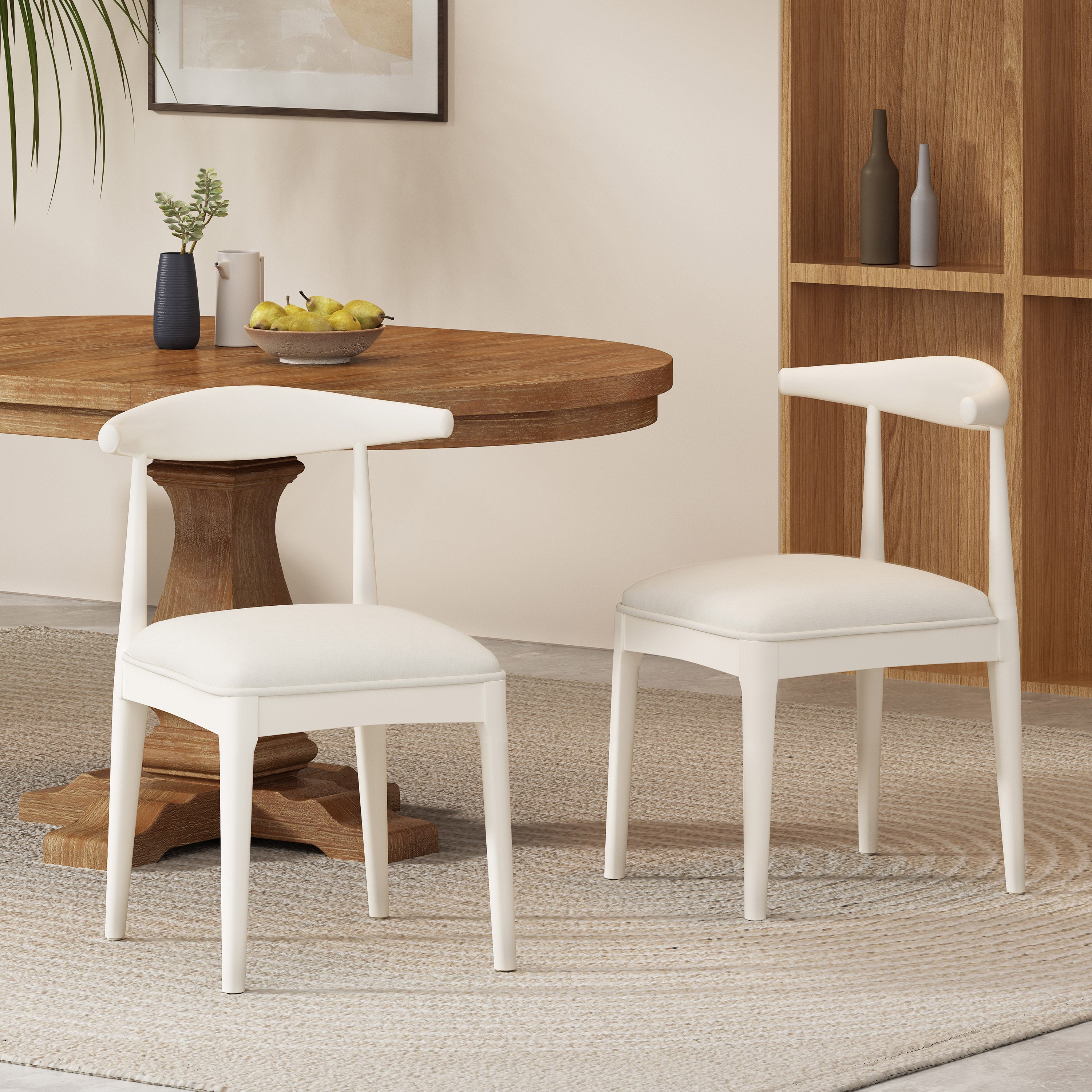 Modern Dining Chairs Set of 2 - Comfortable Kitchen Chairs with Padded Seat - Perfect for Dining Room, Kitchen, Breakfast Nook & Small Spaces