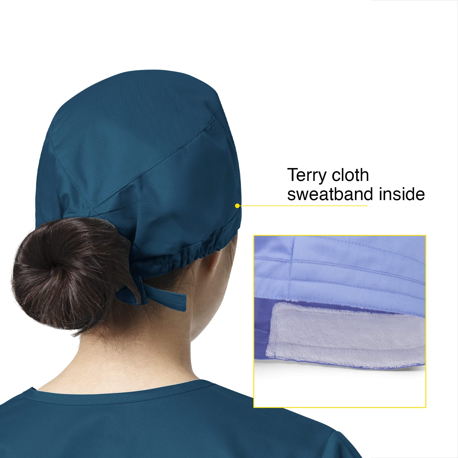 WonderWink Tie Back Scrub Cap - Adjustable Medical Hat for Nurses & Doctors - Comfortable & Breathable Surgical Head Cover for Hospitals & Clinics - Perfect for Healthcare Professionals & Students
