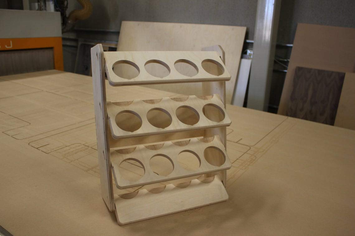 12-Slot Wooden Spray Can Organizer Rack - Plywood Storage Shelf for Lubricants & Aerosols | Perfect for Garage, Workshop & DIY Projects