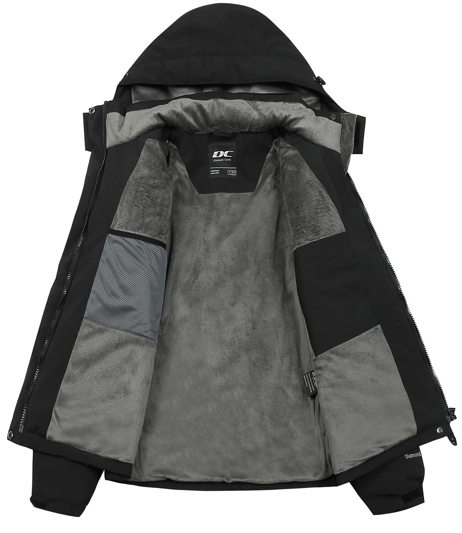 Women's Winter Ski Jacket - Diamond Candy Hooded Windproof Waterproof Snow Jacket for Skiing, Snowboarding & Outdoor Activities