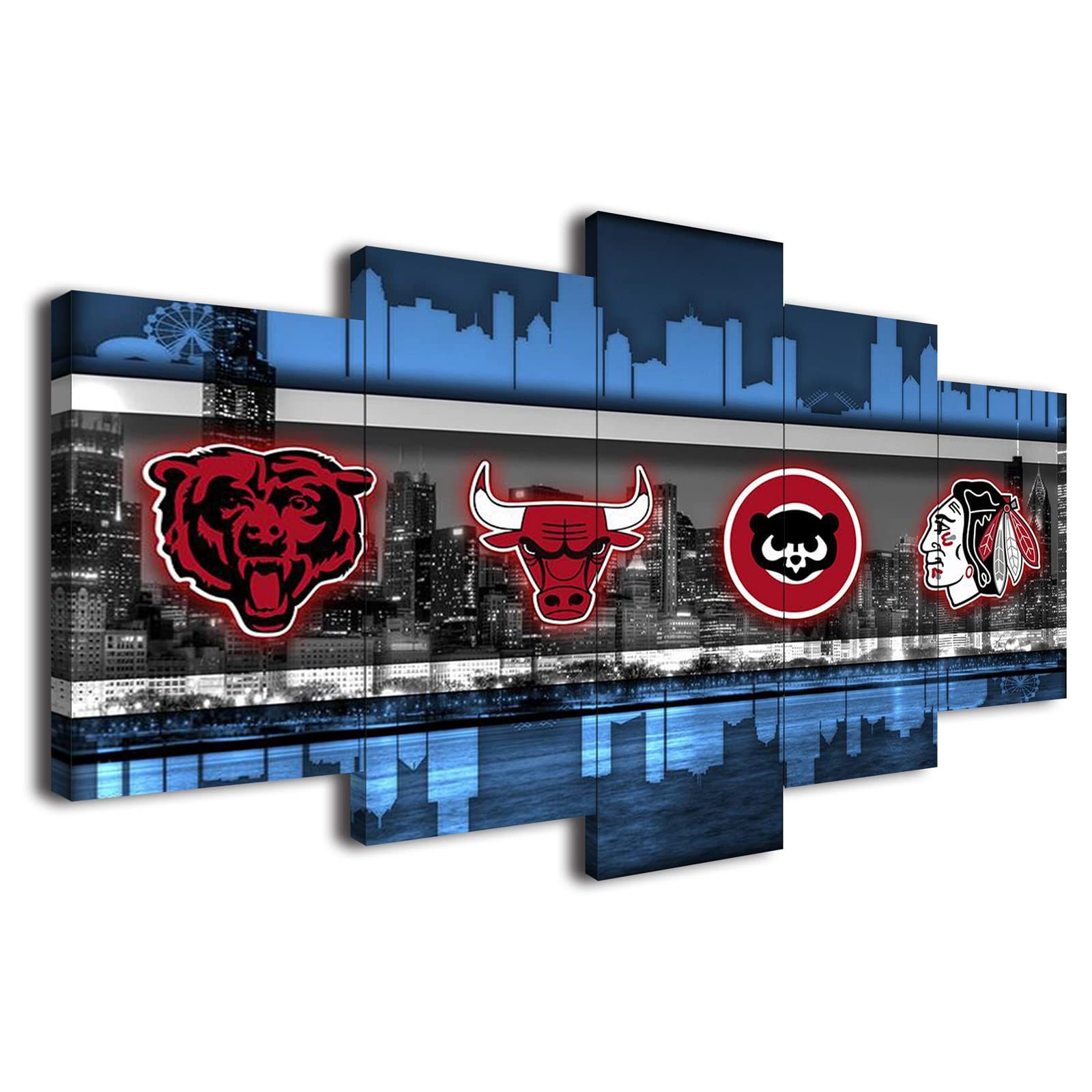 Chicago Bulls NBA Team Canvas Wall Art Print - Framed Sports Fan Decor for Home, Office, or Game Room (60x100cm) - Perfect for Basketball Fans, Man Cave & Sports Themed Interior Design