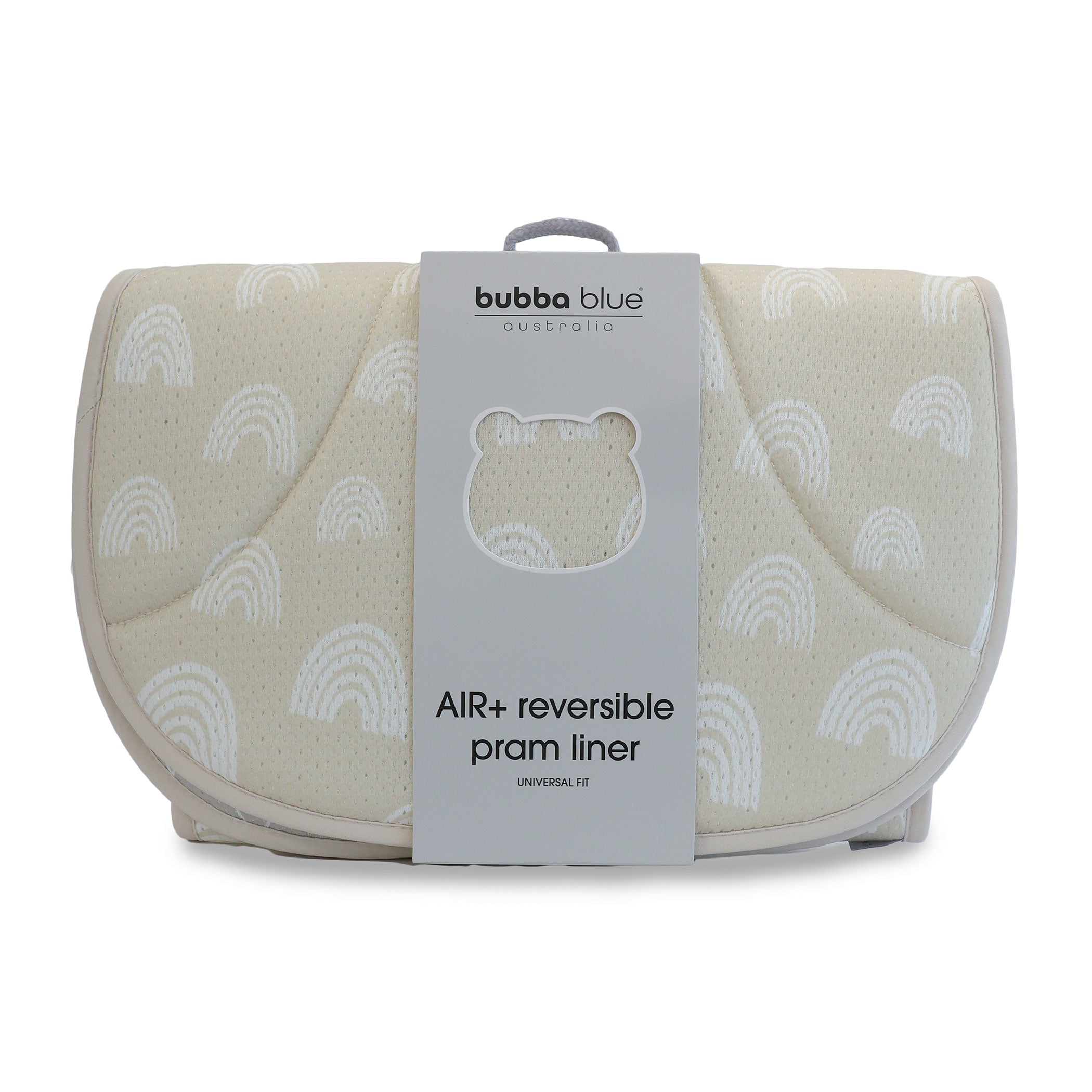 Nordic AIR+ Reversible Pram Liner - Sand & Grey - Breathable Baby Stroller Insert for Comfort & Support - Perfect for Walks, Shopping & Travel