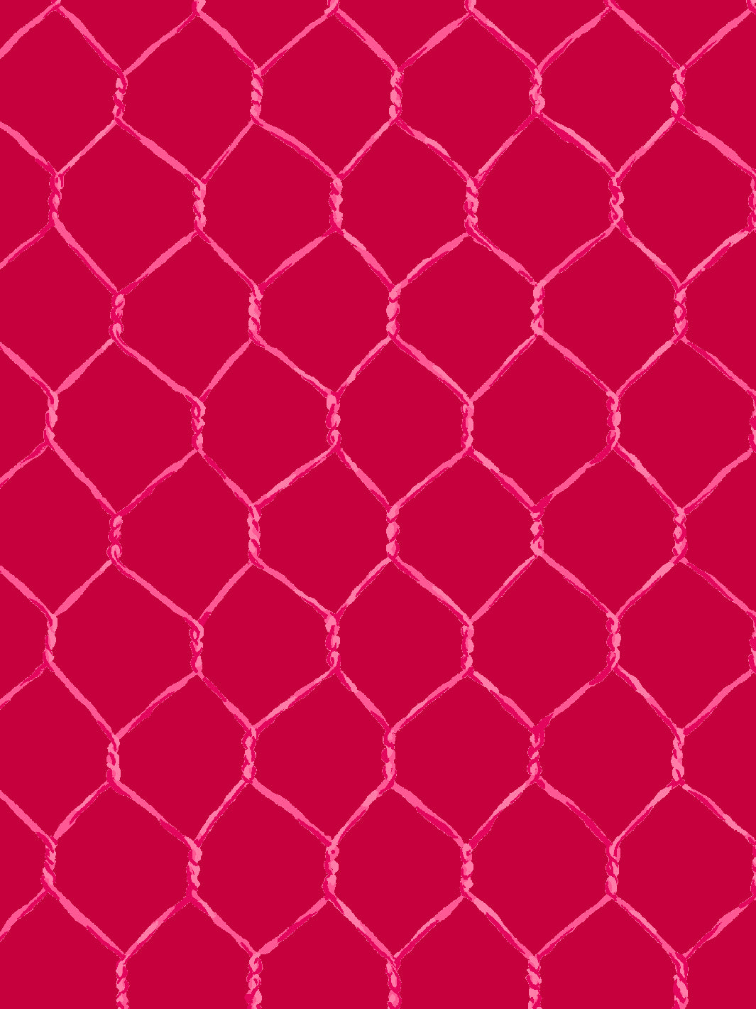 Evelyn's Chicken Wire Wallpaper by Sarah Jessica Parker | Pink Geranium Floral Design | Perfect for Farmhouse, Bedroom & Nursery Decor