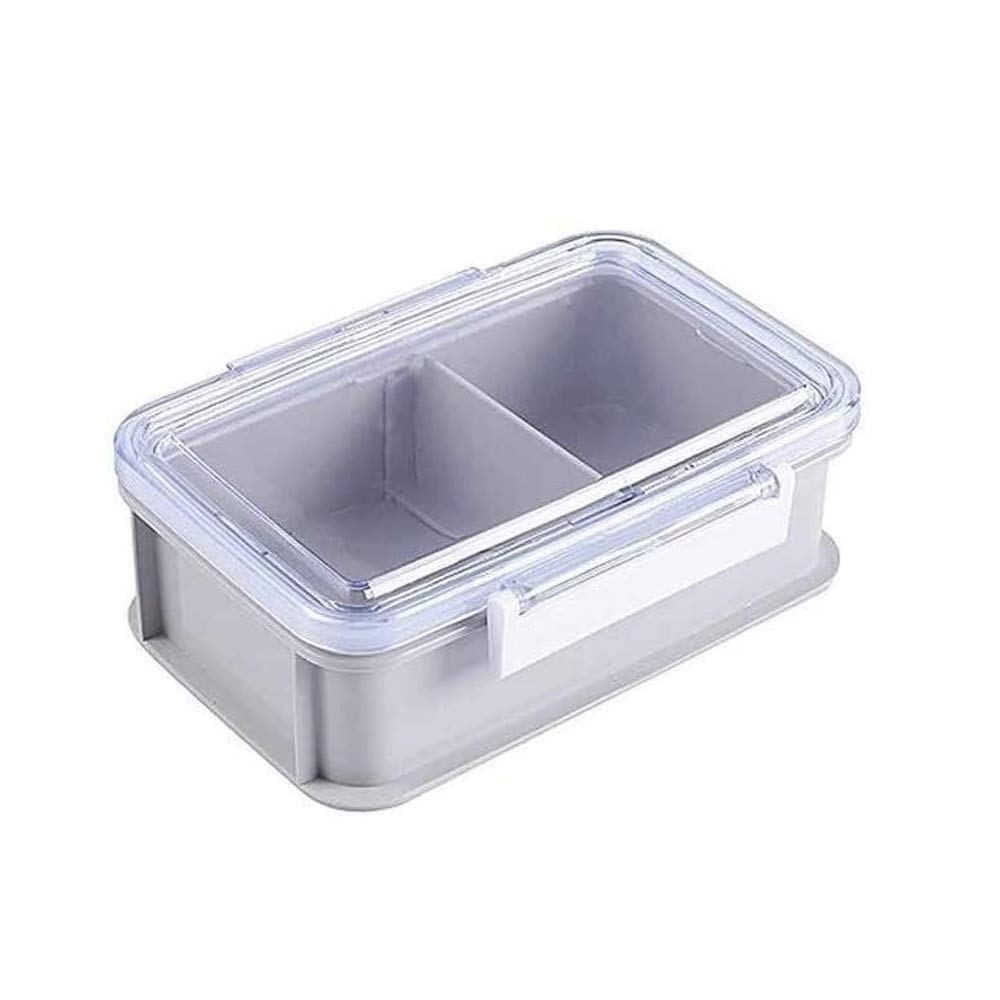 Gxswlaaa 680ML Leakproof Bento Lunch Box - 2 Compartment Microwave & Dishwasher Safe Food Container with Reusable Cutlery | Ideal for Kids School Lunch, Office Meals & Picnics