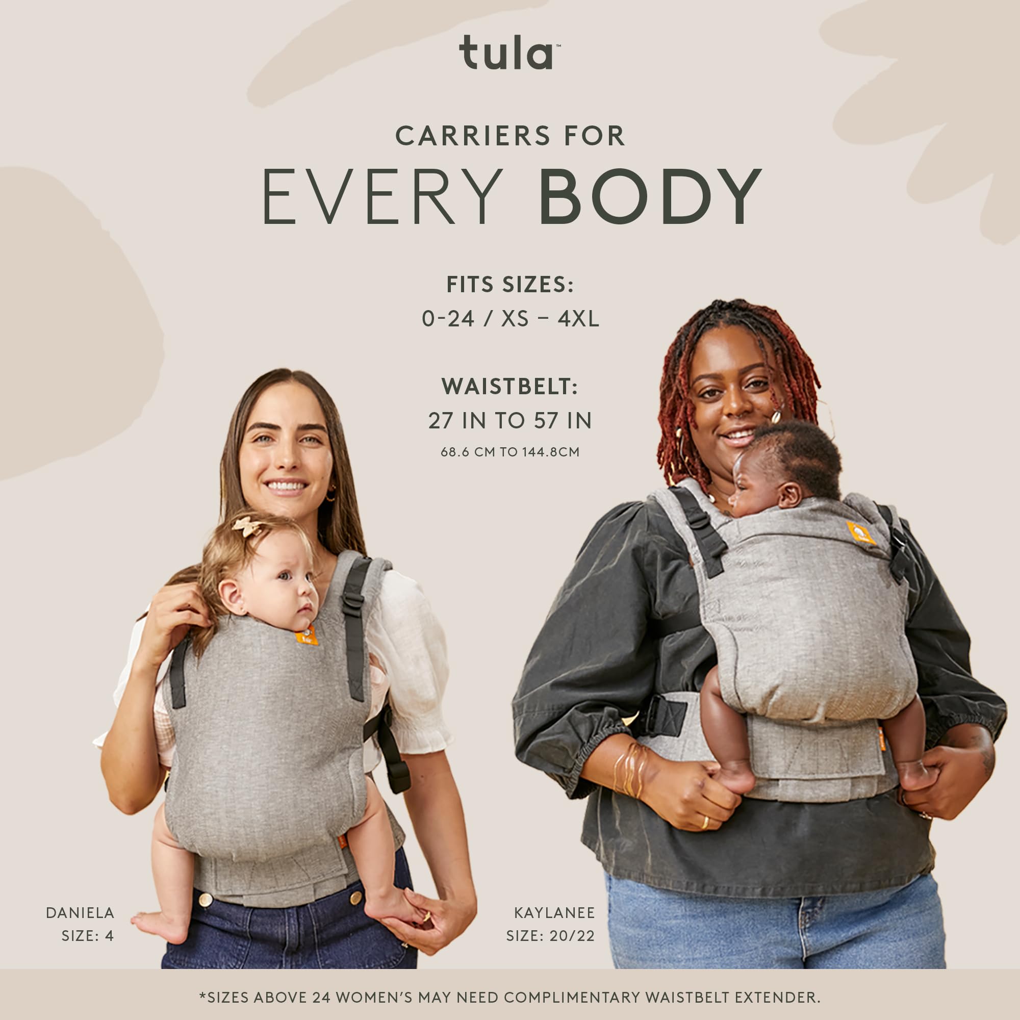 Tula Free-to-Grow Ergonomic Baby Carrier - Adjustable Infant & Toddler Carrier (7-45 lbs) - Comfortable Hands-Free Babywearing for Parents - Perfect for Shopping, Hiking & Daily Errands