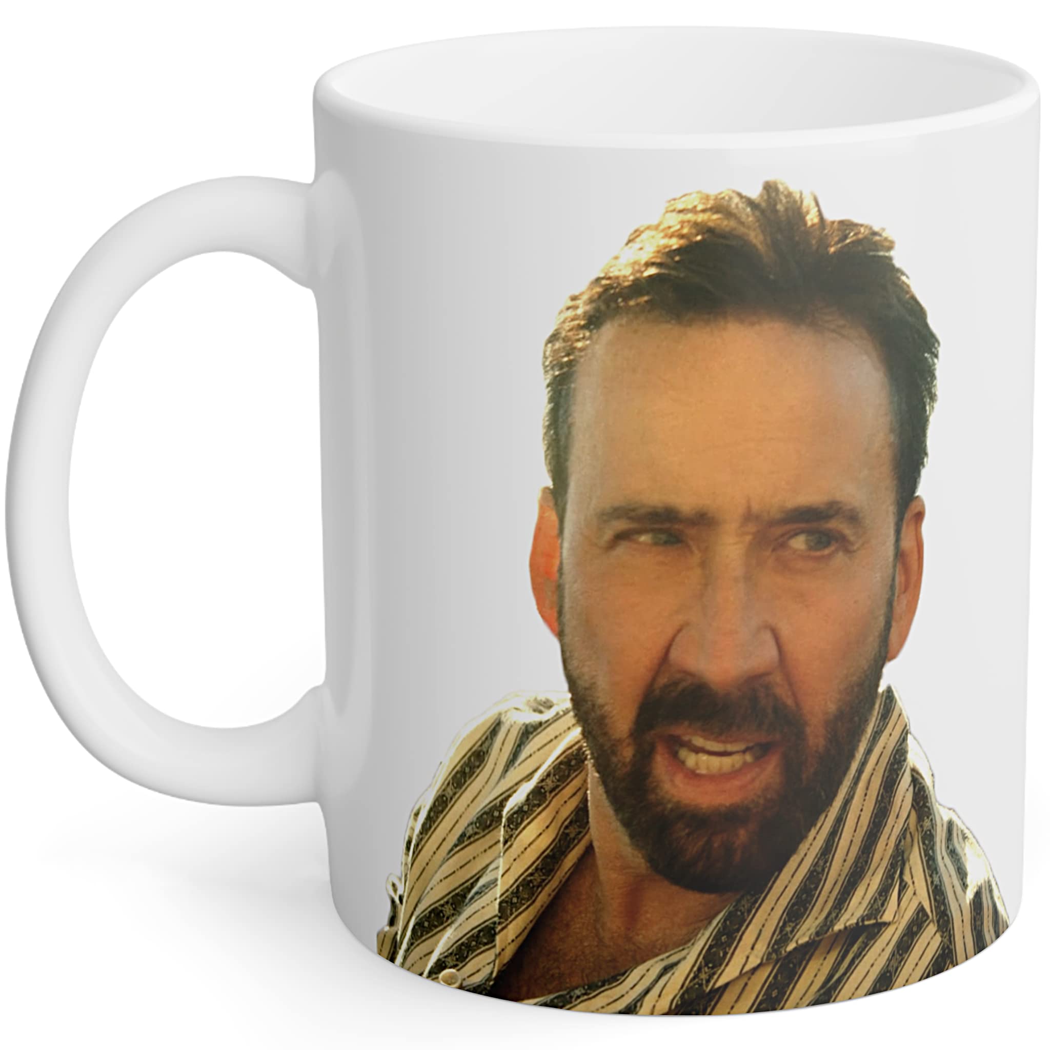 Pedro Pascal & Nicolas Cage Double Sided Coffee Mug - The Unbearable Weight of Massive Talent Inspired Funny Meme Mug - 11oz White Ceramic Cup for Coffee, Tea - Perfect Gift for Movie Fans & Pop Culture Lovers