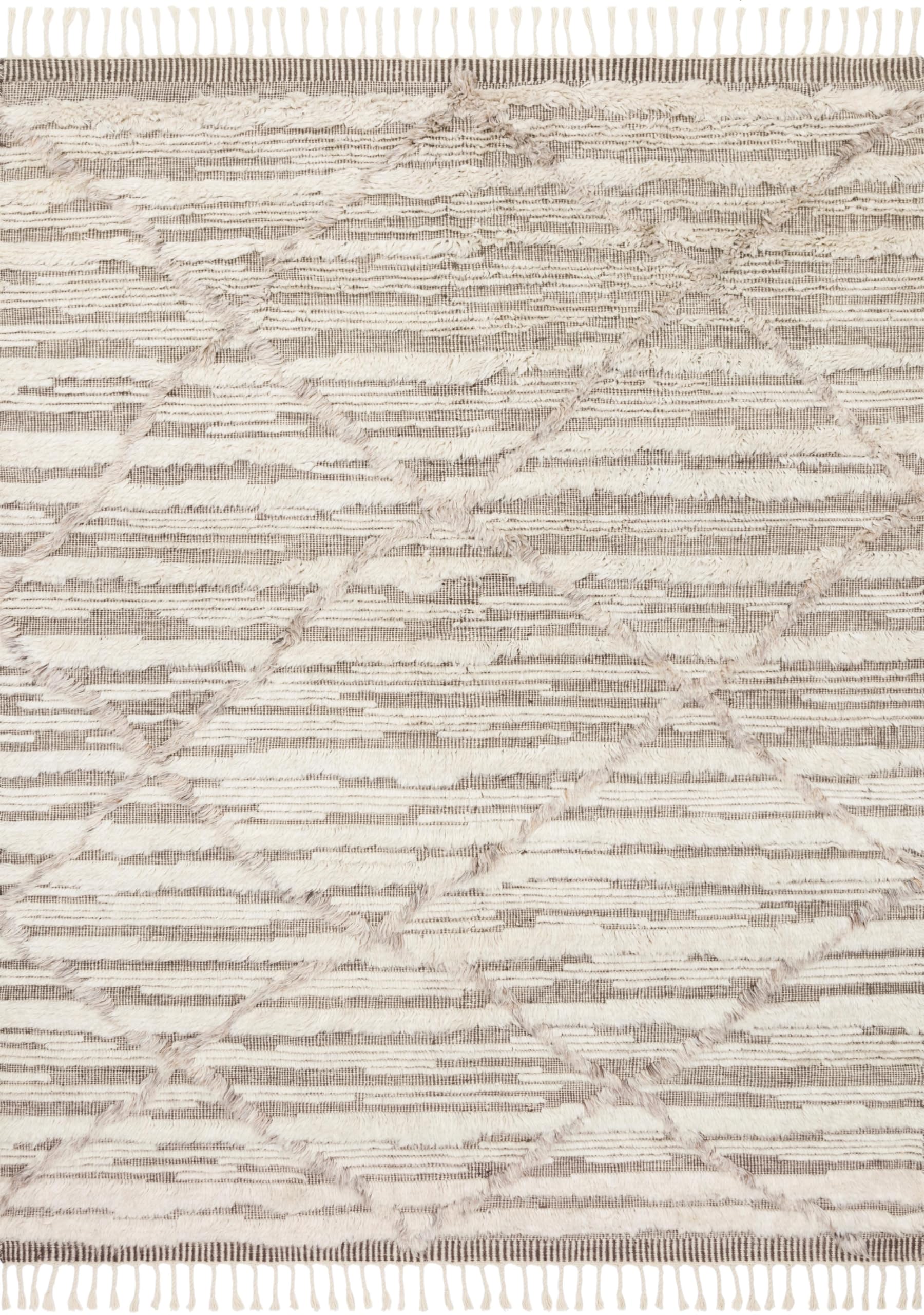 Loloi Khalid Ivory/Taupe 4' x 6' Accent Rug - Soft Bohemian Style Area Rug for Living Room, Bedroom & Home Decor