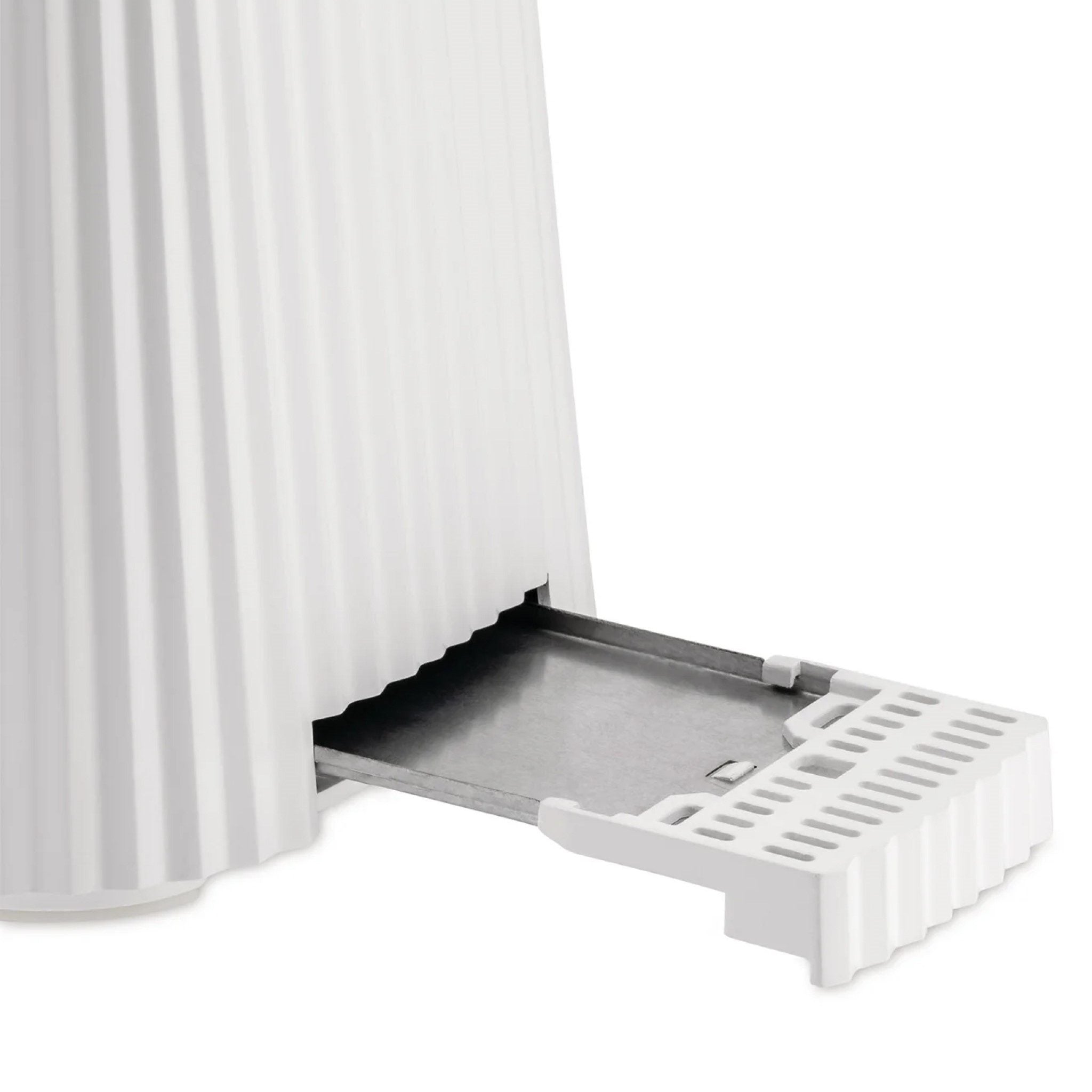 Alessi Plisse Long Toaster - 4 Slice Stainless Steel Toaster with Extra Wide Slots, Perfect for Bagels & Artisan Breads - Modern White Countertop Appliance for Kitchens & Breakfast Bars