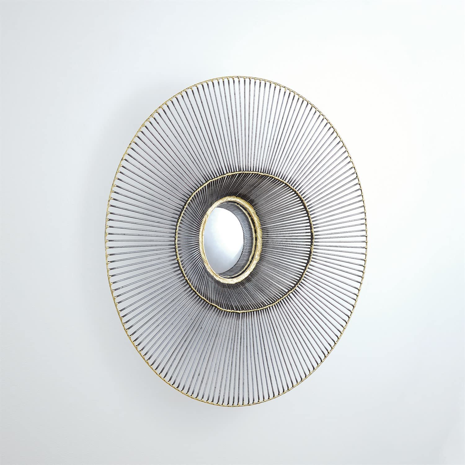 Global Views Tilt-A-Wire Mirror - Small Brass Wall Mirror for Home Decor | Elegant Bathroom Vanity Mirror & Bedroom Accent Piece