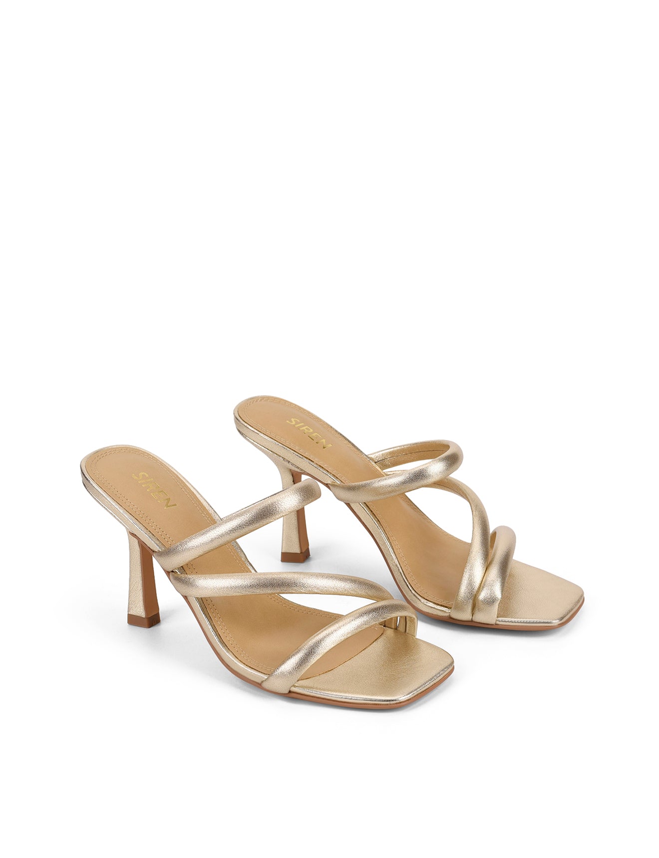 Spence Women's Gold Metallic Leather Heeled Sandals - Elegant Dress Shoes for Weddings, Parties & Evening Events