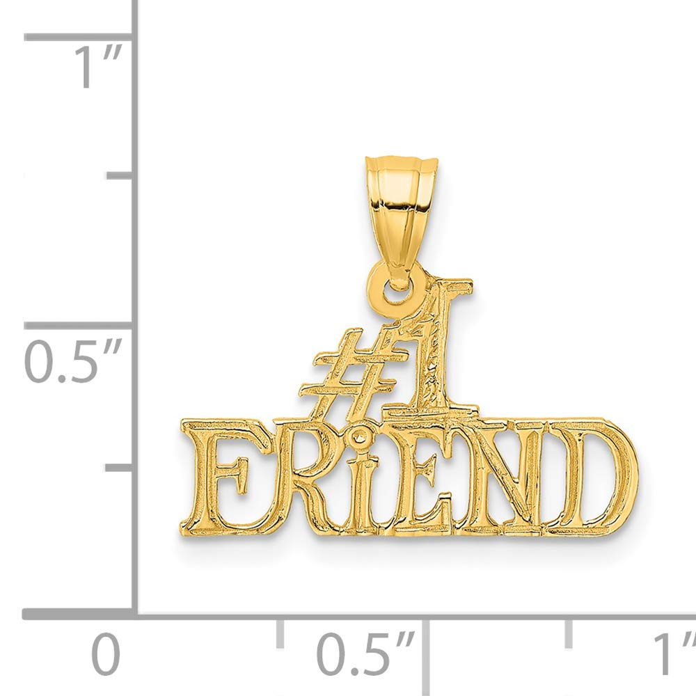 FJC Finejewelers 14k Yellow Gold #1 Friend Charm Pendant - Perfect Gift for Best Friends, Anniversaries & Special Occasions