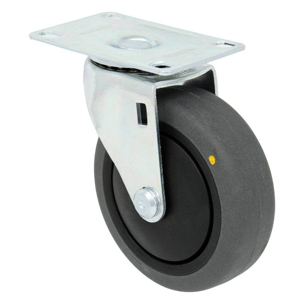 4-Pack 1 1/4 Inch Conductive Thermo Rubber Swivel Caster Wheels - 200 lbs Load Capacity - Heavy Duty for Carts, Furniture, and Industrial Equipment