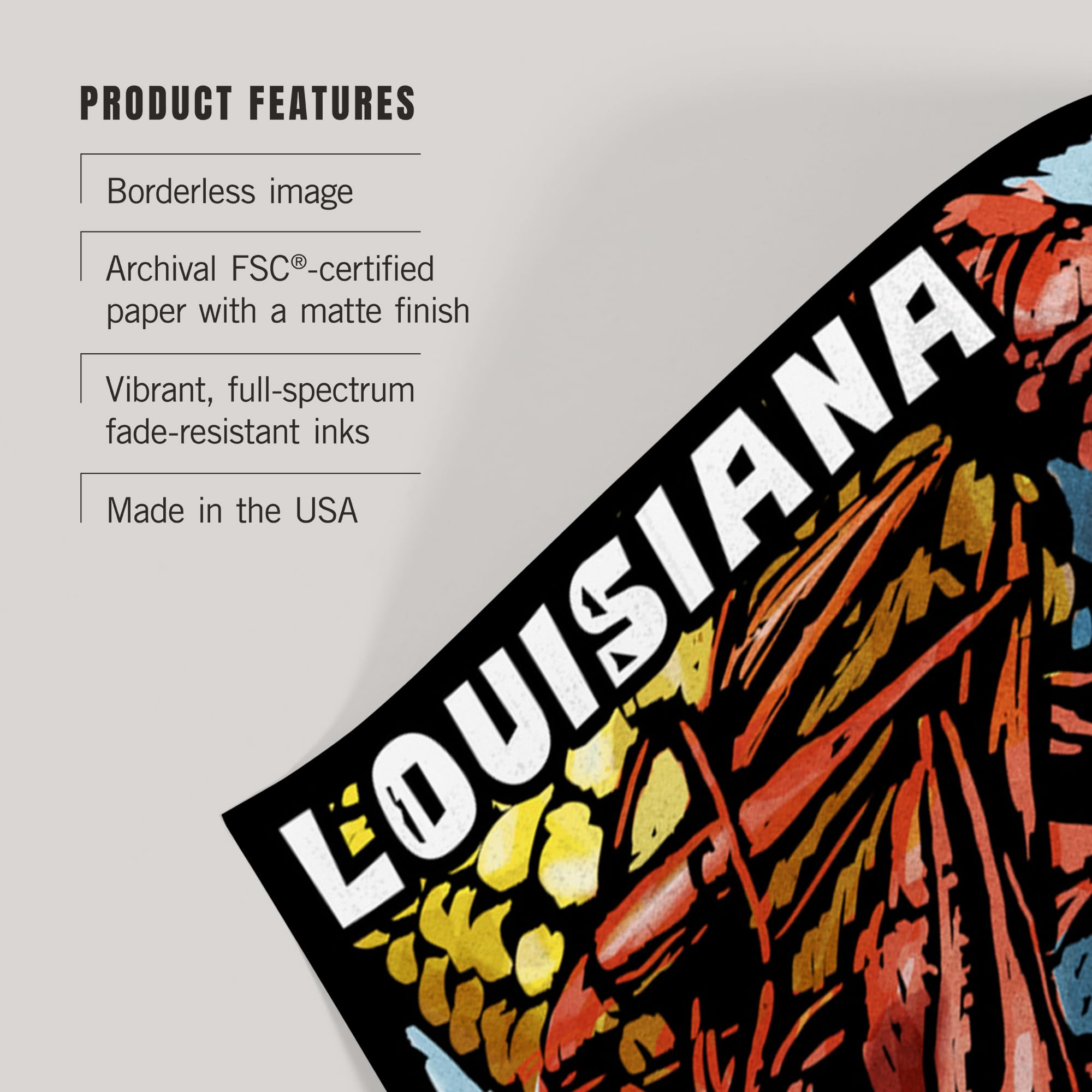 Lantern Press 16x24 Inch Giclee Print - Louisiana Crawfish Scratchboard Art | Wall Decor for Living Room, Bedroom & Office