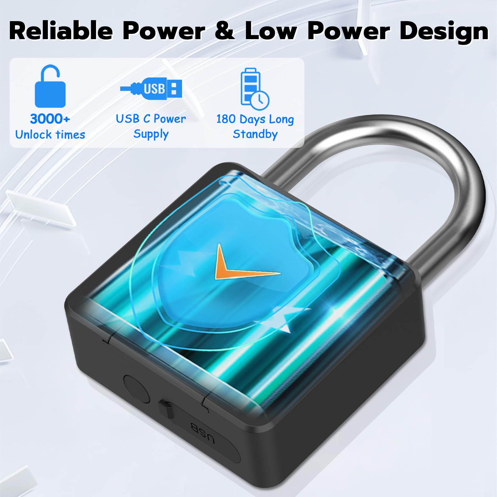 Dhiedas Fingerprint Padlock - Bluetooth Smart Lock with Waterproof & Heavy Duty Design - Secure Outdoor Fence, Gate, Shed, Warehouse, Gym, Storage Yard - Ideal for Home Security & Commercial Use