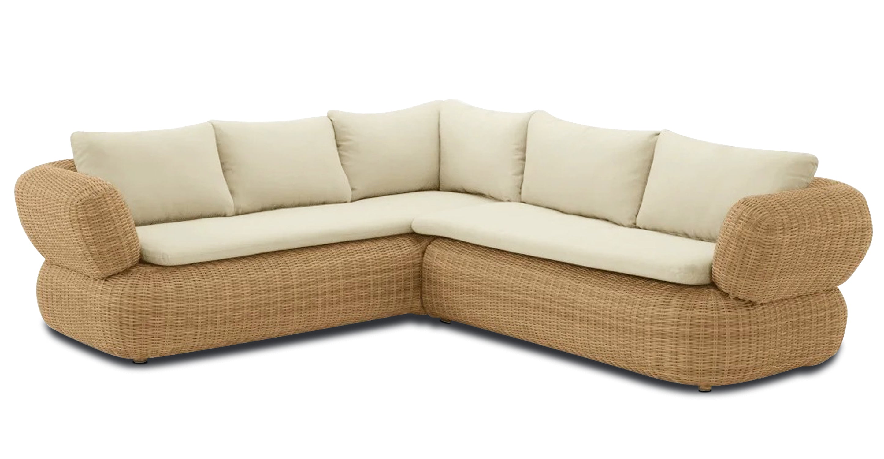 Vieste Modern Corner Sectional Sofa Set - 5-Piece L-Shaped Couch with Ottoman for Living Room, Lounge & Family Room - Comfortable Fabric Upholstered Sectional Couch Set for Home Decor