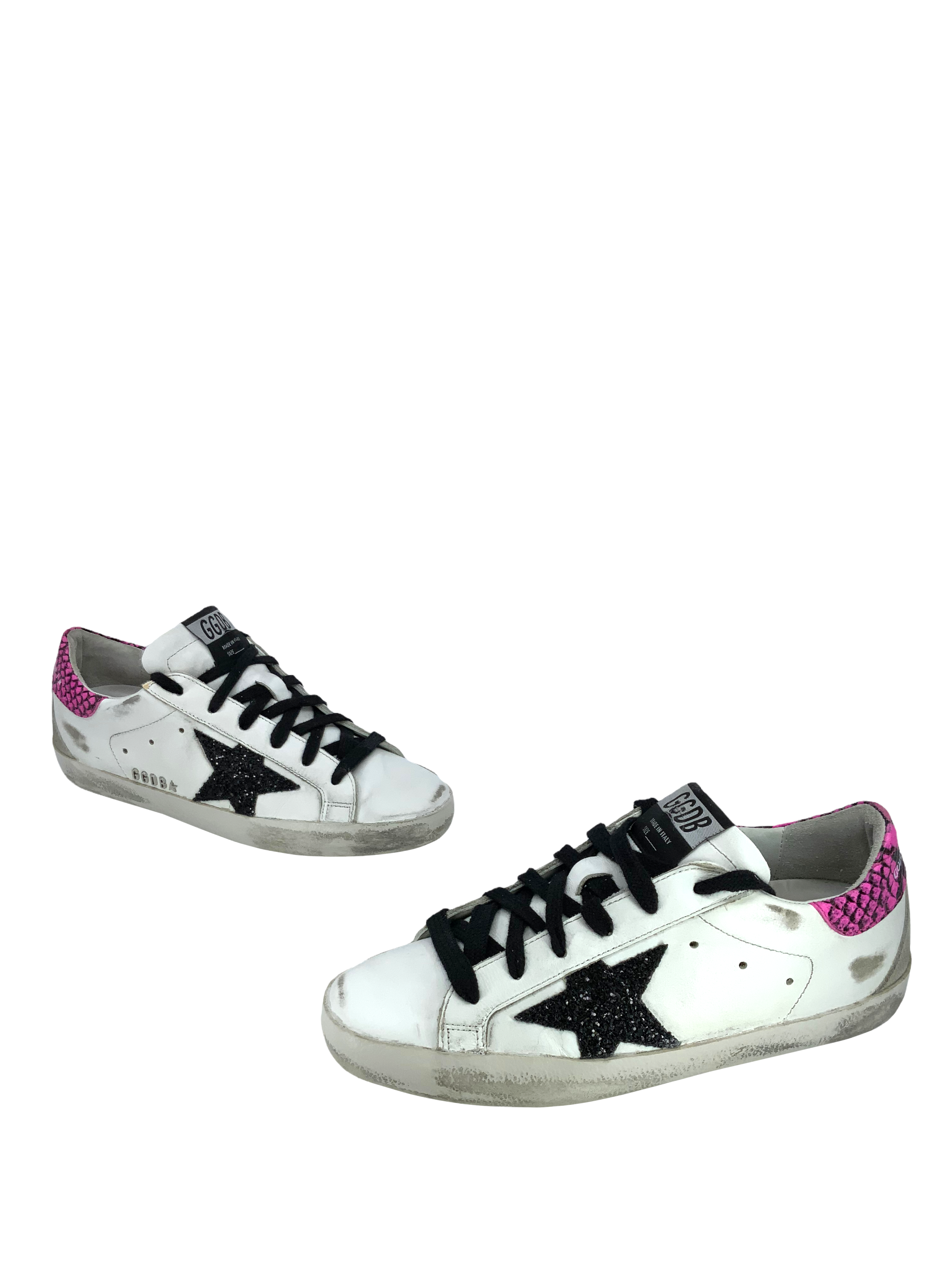 Golden Goose Superstar Glitter Low Top Sneakers for Women - Size 5 US | Fashion Casual Shoes for Everyday Wear, Street Style & Party Outfits