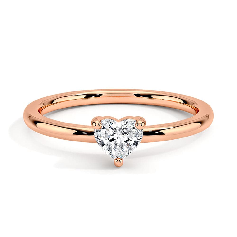 Lab Grown Diamond Promise Ring for Women - Petite Heart Shape, 14K Gold/Platinum, Dainty & Elegant - Perfect for Anniversaries, Engagements & Romantic Gifts