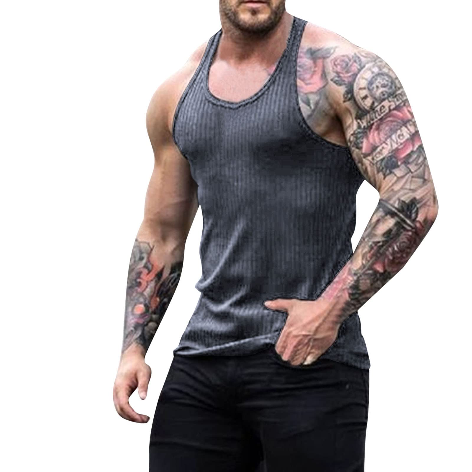 Men's Sleeveless Casual Tank Tops - Summer Beach Yoga Workout Shirts for Outdoor Sports & Gym