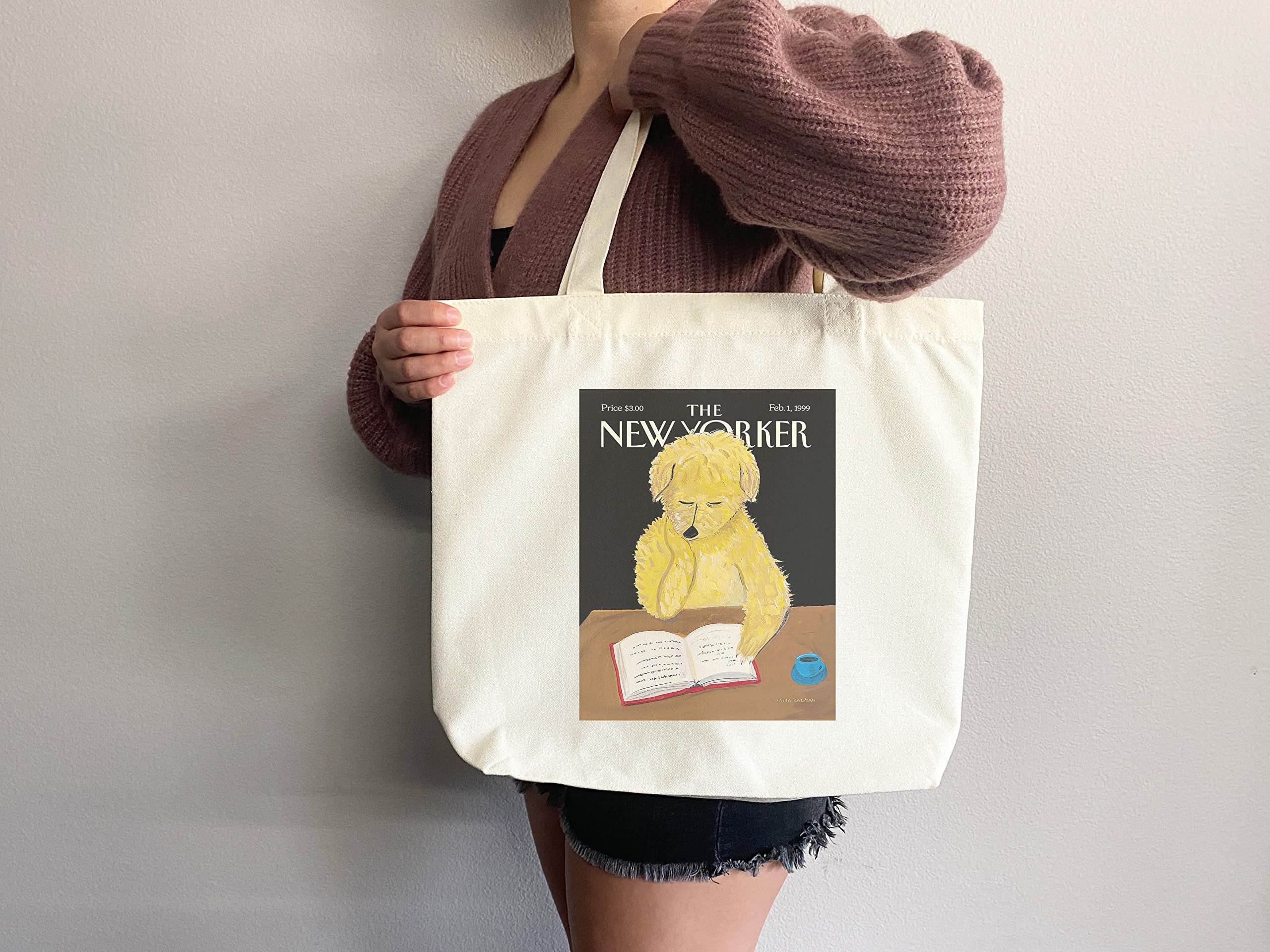 The New Yorker Tote Bag - Stylish Canvas Shopping Bag with Magazine Art Print - Perfect for Groceries, Beach Trips & Everyday Use (Tote Only)
