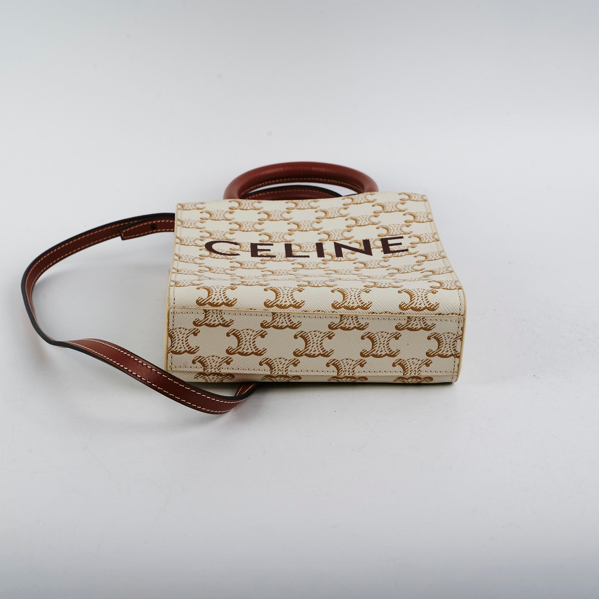 Celine Mini Vertical Cabas Canvas Logo Tote Bag - Luxury Designer Handbag for Women - Perfect for Work, Travel & Everyday Use