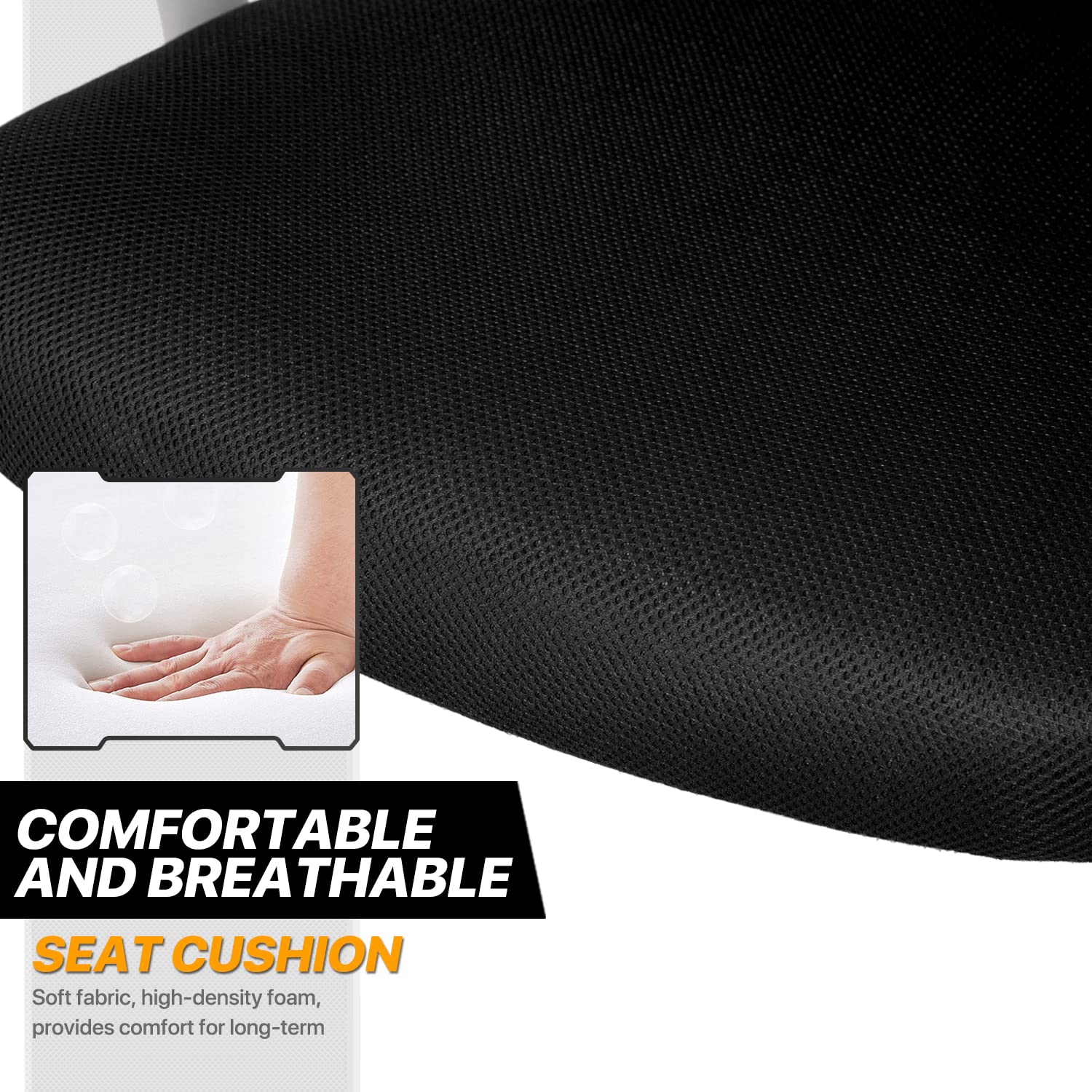 MoNiBloom Ergonomic Mesh Office Chair with Adjustable Headrest & Lumbar Support + Non-Slip Chair Mat - Perfect for Home Office, Gaming & Workspace Comfort