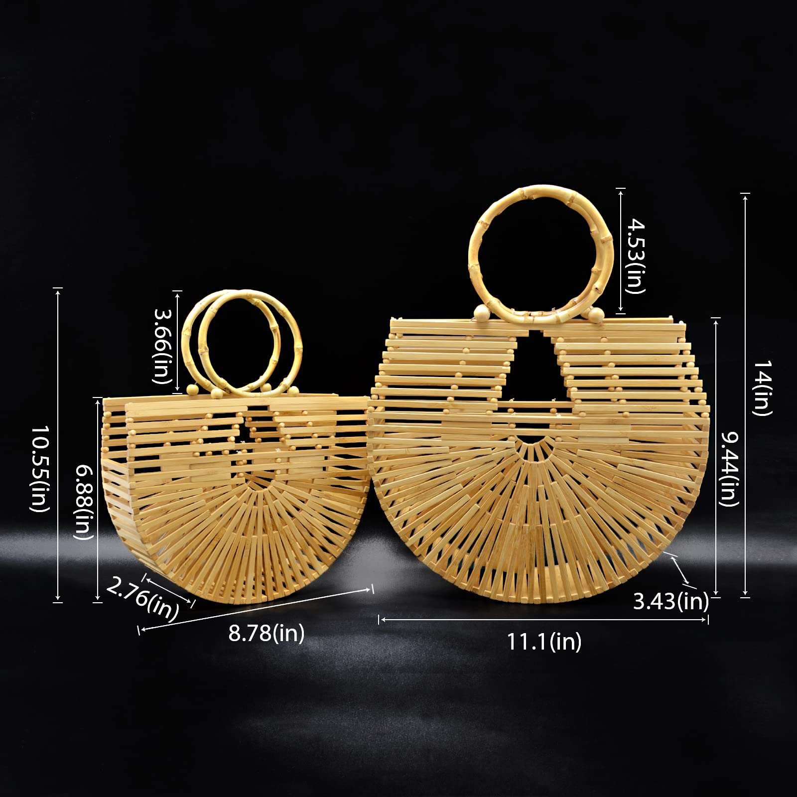 Stylish Bamboo Designer Handbags for Women - Eco-Friendly Tote & Straw Beach Bags | Perfect for Summer Outings, Travel & Casual Fashion Accessories