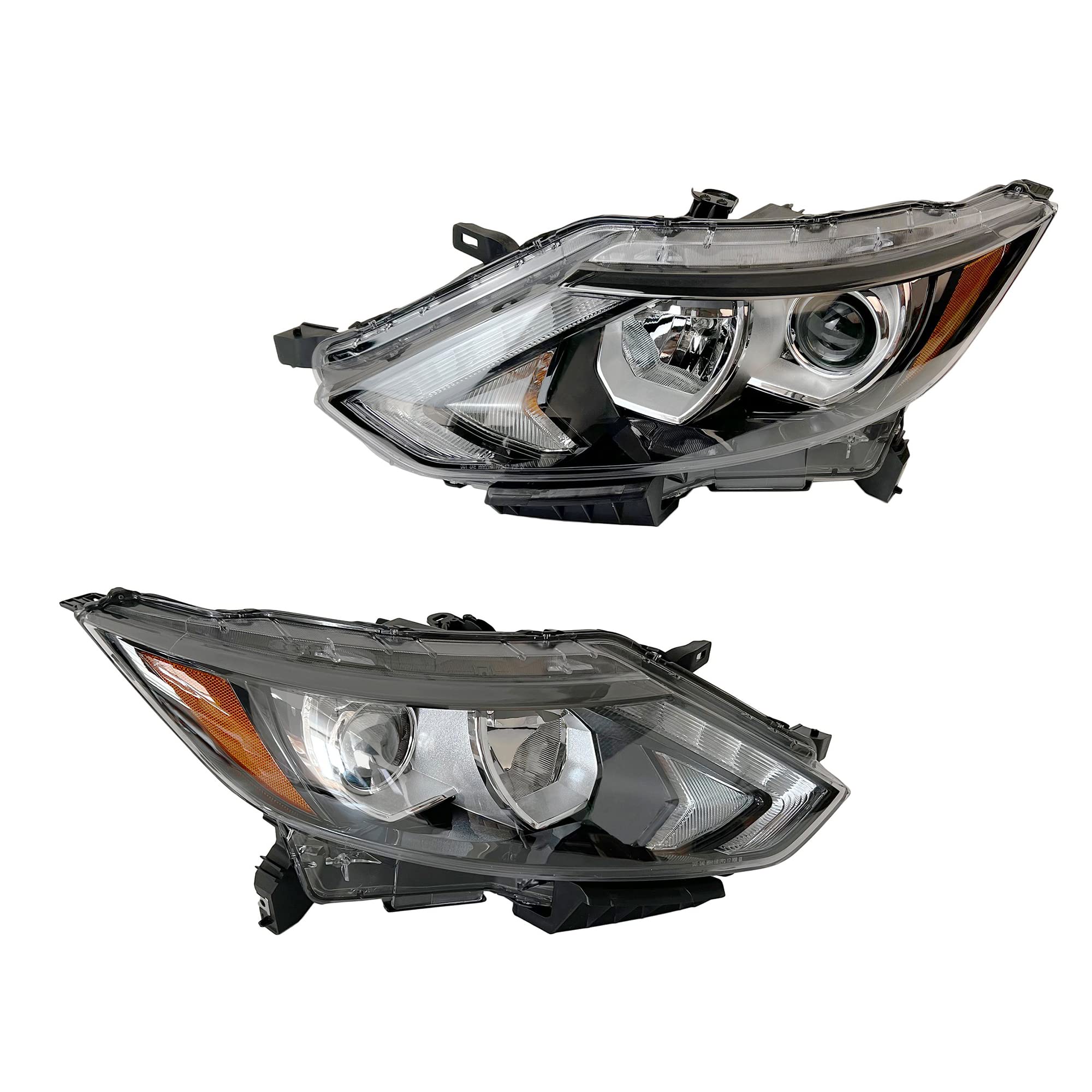 2017-2019 Nissan Rogue Replacement Halogen Headlight Assembly Pair - Left & Right (Part# 260606MA0A) - Perfect for Night Driving & Foggy Conditions