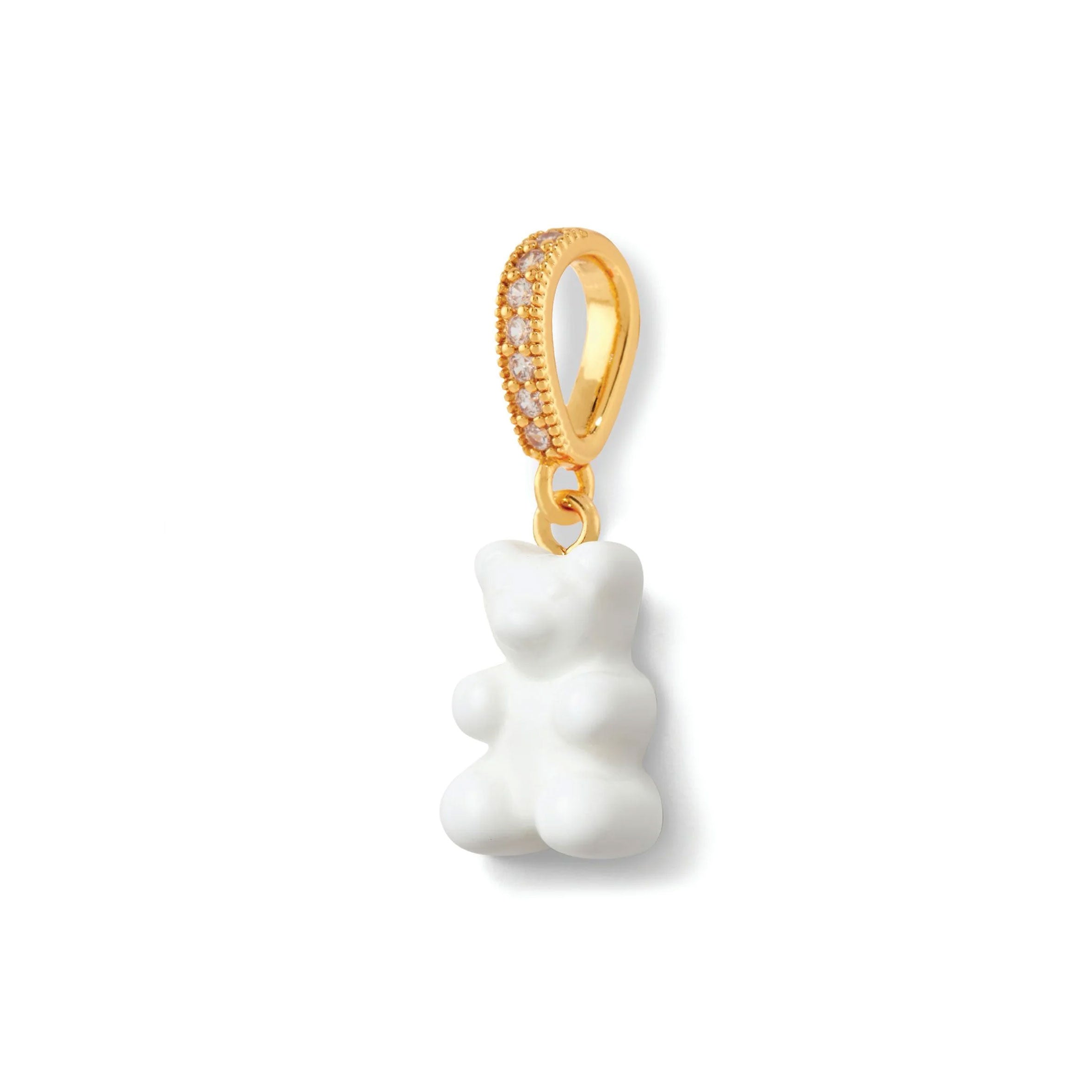 Nostalgia Bear Glossy Pendant Necklace with Crystal Gold Connector - Perfect for Gifts, Anniversary & Everyday Elegant Jewelry