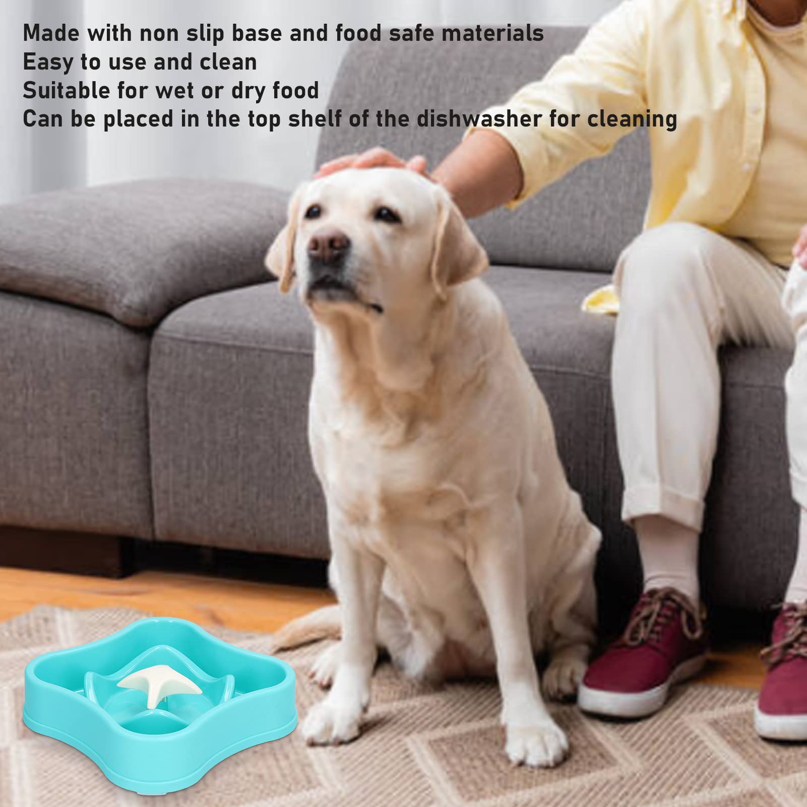 EVTSCAN Slow Feeder Dog Bowl - Anti-Choking & Anti-Gulping Pet Food Dish for Small Medium Large Dogs - Fun Interactive Mealtime Puzzle Bowl for Fast Eaters - Perfect for Mealtime Enrichment & Portion Control