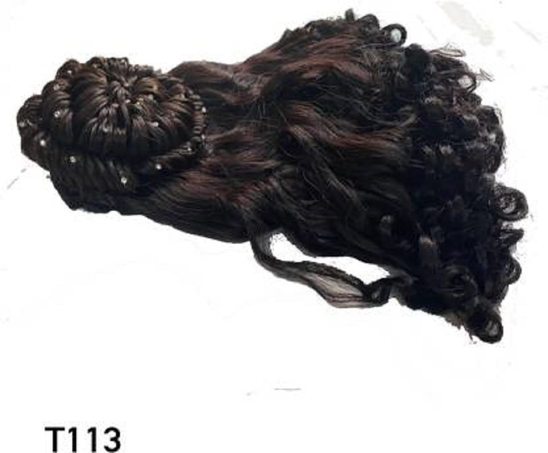 Abrish 24-Inch Natural Black Curly/Wavy Synthetic Hair Extensions with 5 Clips for Women & Girls - Perfect for Parties, Weddings & Daily Styling