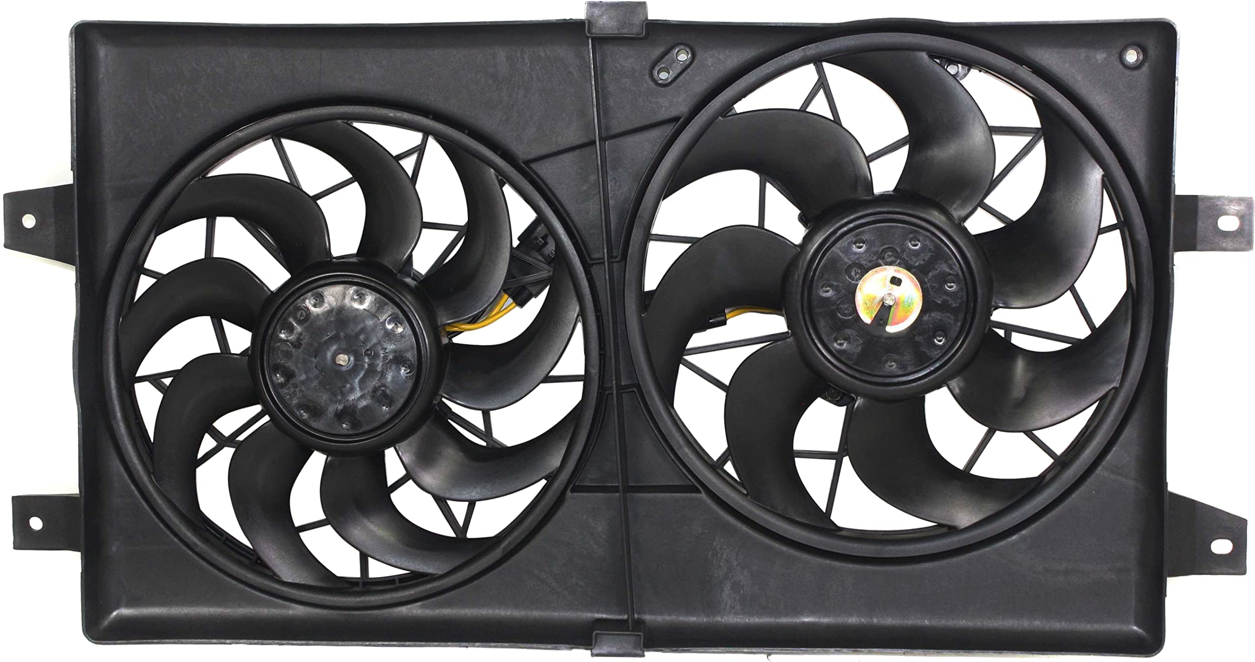 Go-Parts Radiator Fan Assembly Replacement for 2001-2006 Chrysler Sebring & Dodge Stratus Sedan/Convertible - Dual Fan Cooling System - Perfect for Summer Driving & Overheating Prevention
