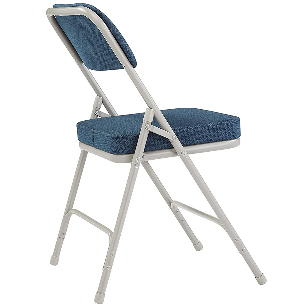 National Public Seating 3215 3200 Series 2 Inch Vinyl Upholstered Folding Chairs - Set of 4, Royal Blue - Perfect for Events, Parties, and Banquets