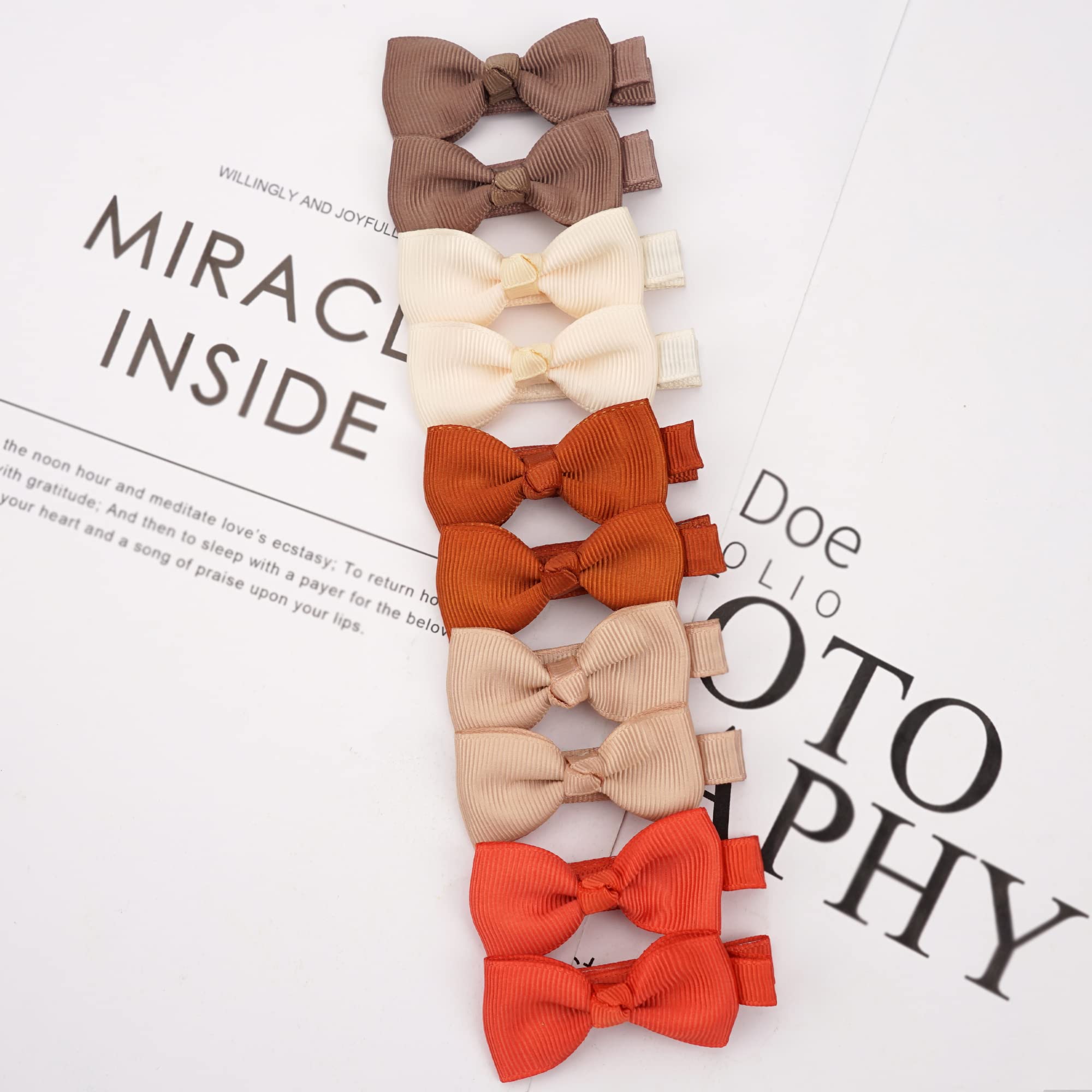 **70PCS CLLOT Baby Hair Clips for Girls - 2 Inch Tiny Alligator Clips with Fully Lined Bows, Soft Hair Pins for Infants & Toddlers (35 Pairs) - Perfect for Daily Wear, Parties, and Photo Shoots**