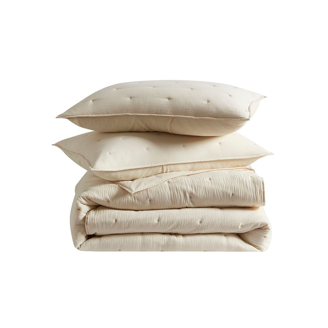 Premium Leno Quilt Set - Soft & Breathable Bedding Comforter for All Seasons | Perfect for Master Bedroom, Guest Room & Dorm Decor