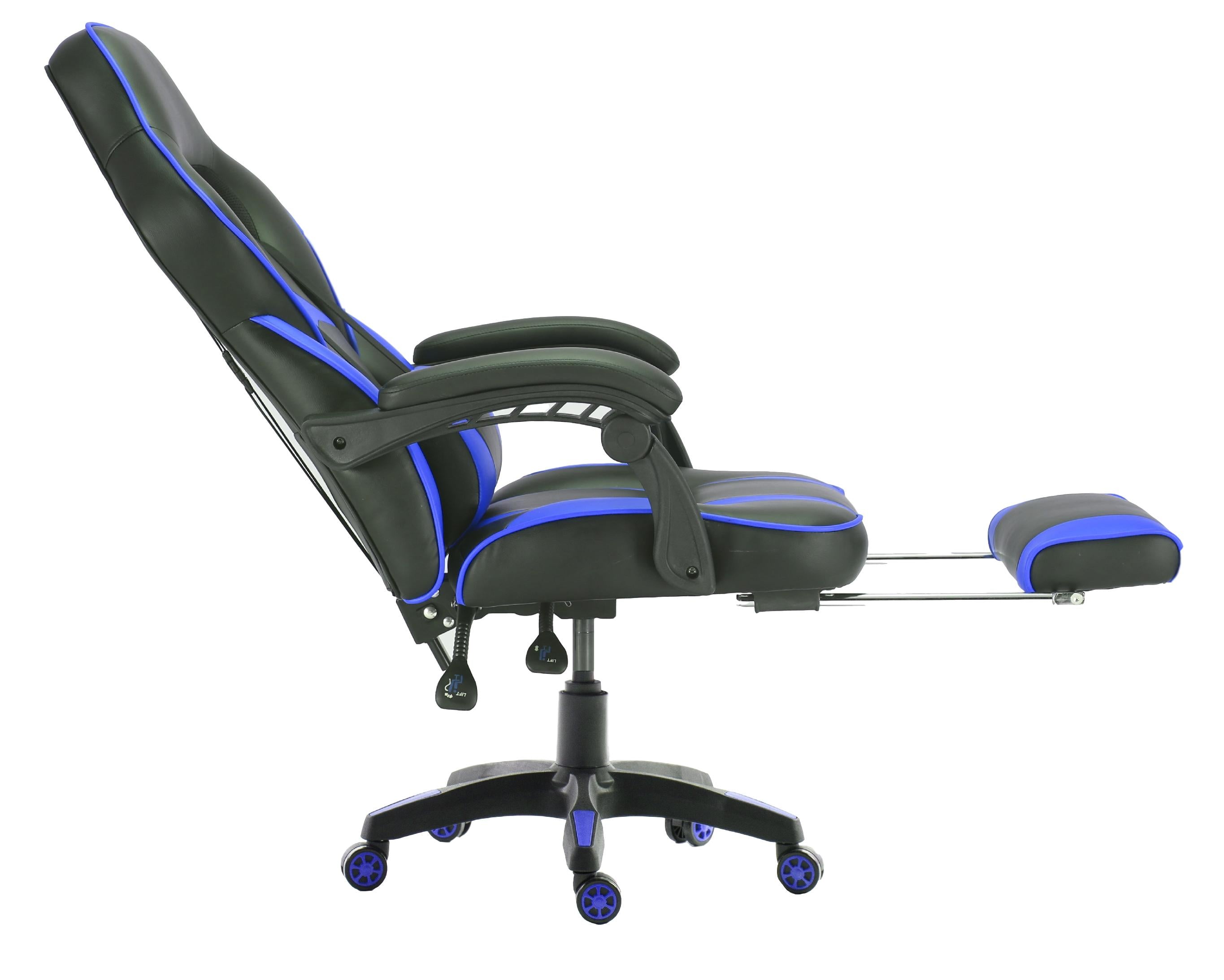 Ergonomic Footrest for Gaming Chairs - Adjustable 055 Series Footrest (Black & Blue) - Perfect for Office, Gaming & Home Comfort