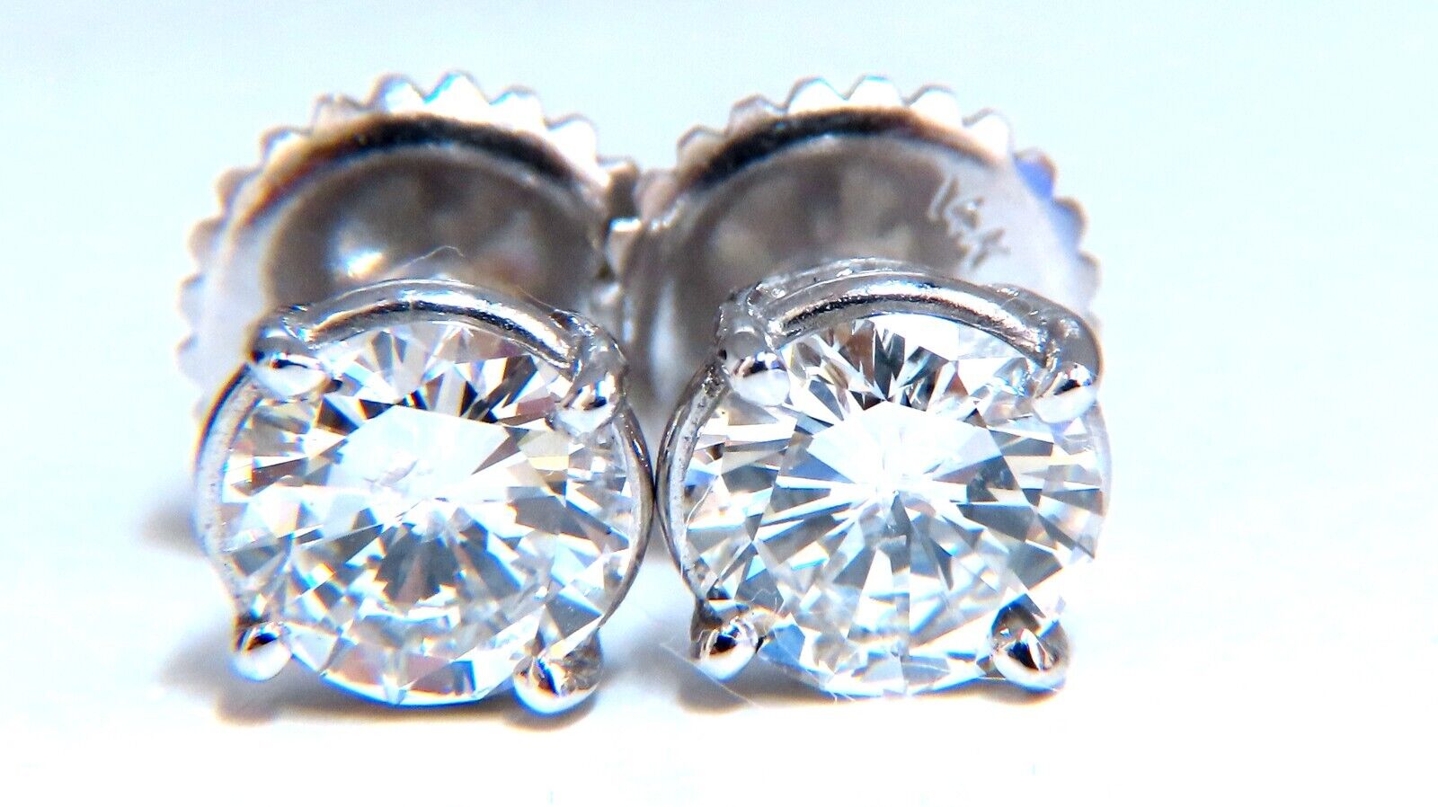 GIA Certified 2.07ct Diamond Stud Earrings in 14K Gold - Perfect for Weddings, Anniversaries & Special Occasions