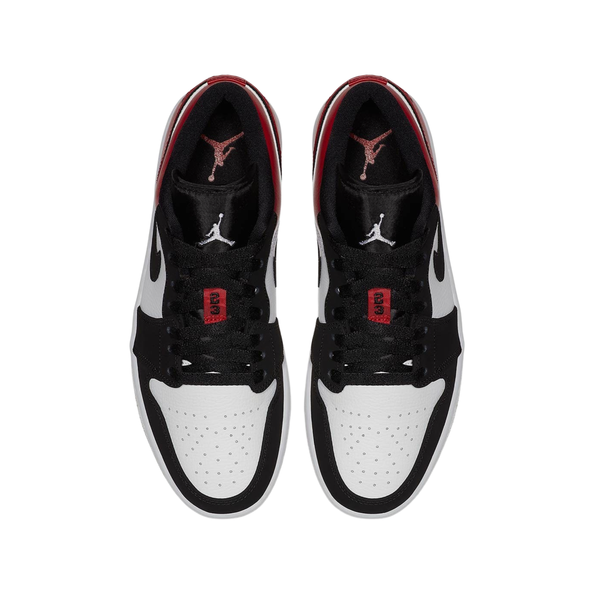 Air Jordan 1 Low Black Toe Sneakers - White, Black & Gym Red Basketball Shoes for Men | Casual Streetwear & Gym Training