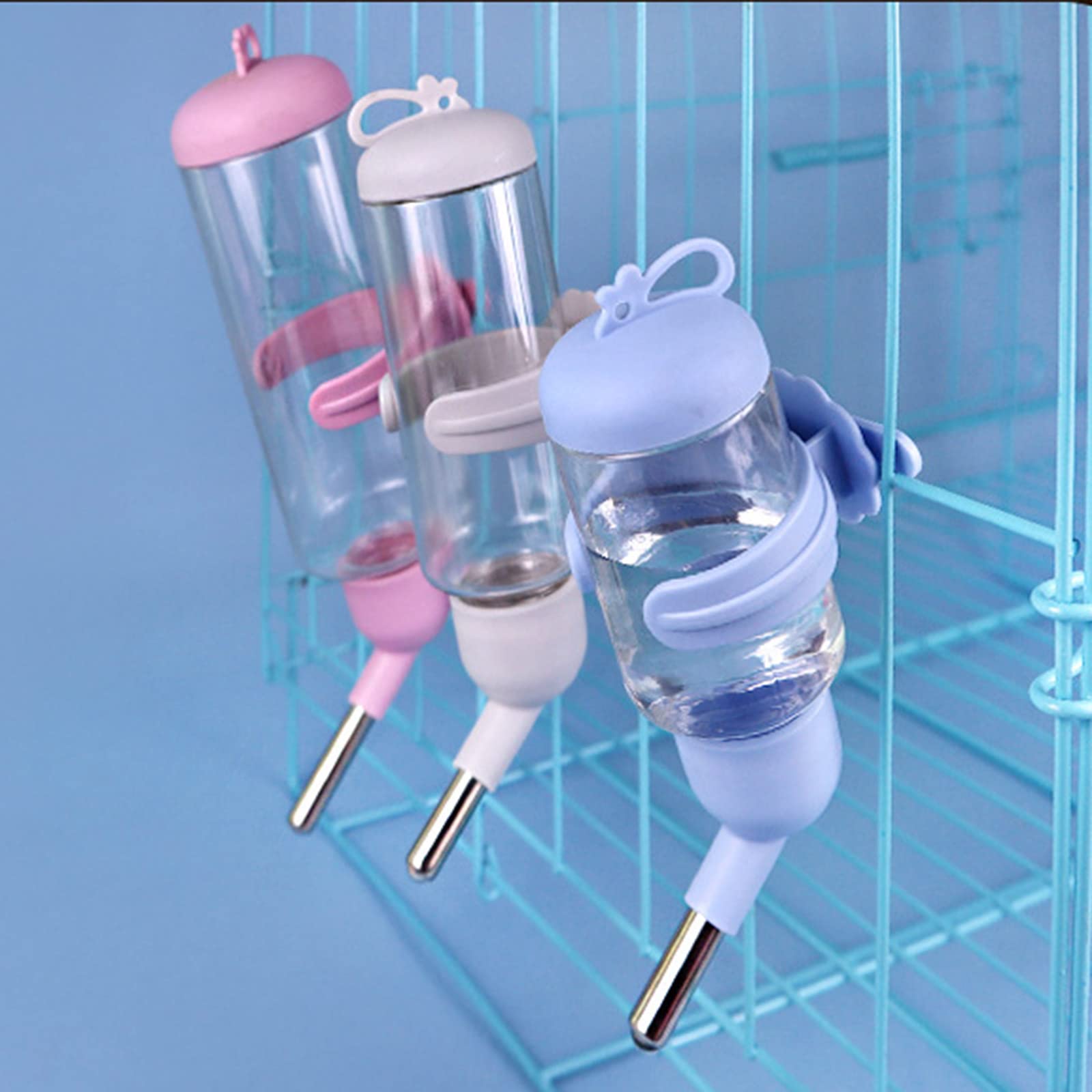 Hamster Water Bottle Dispenser - Hangable Pet Drinking Fountain Feeder for Cages, Travel & Outdoor Use
