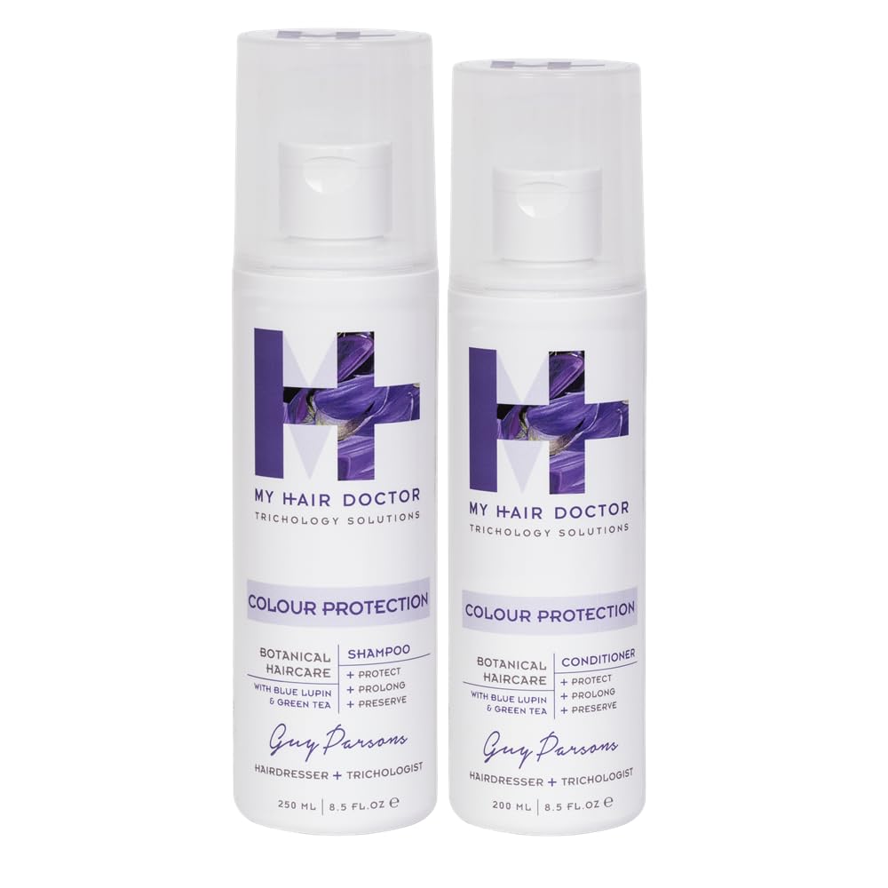 My Hair Doctor Vegan Shampoo 250ml & Conditioner 200ml Set for Color Treated Hair - Sulfate Free, Color Protect Hair Care - For Damaged, Dry & Frizzy Hair - Perfect for Daily Use & Salon Quality Results