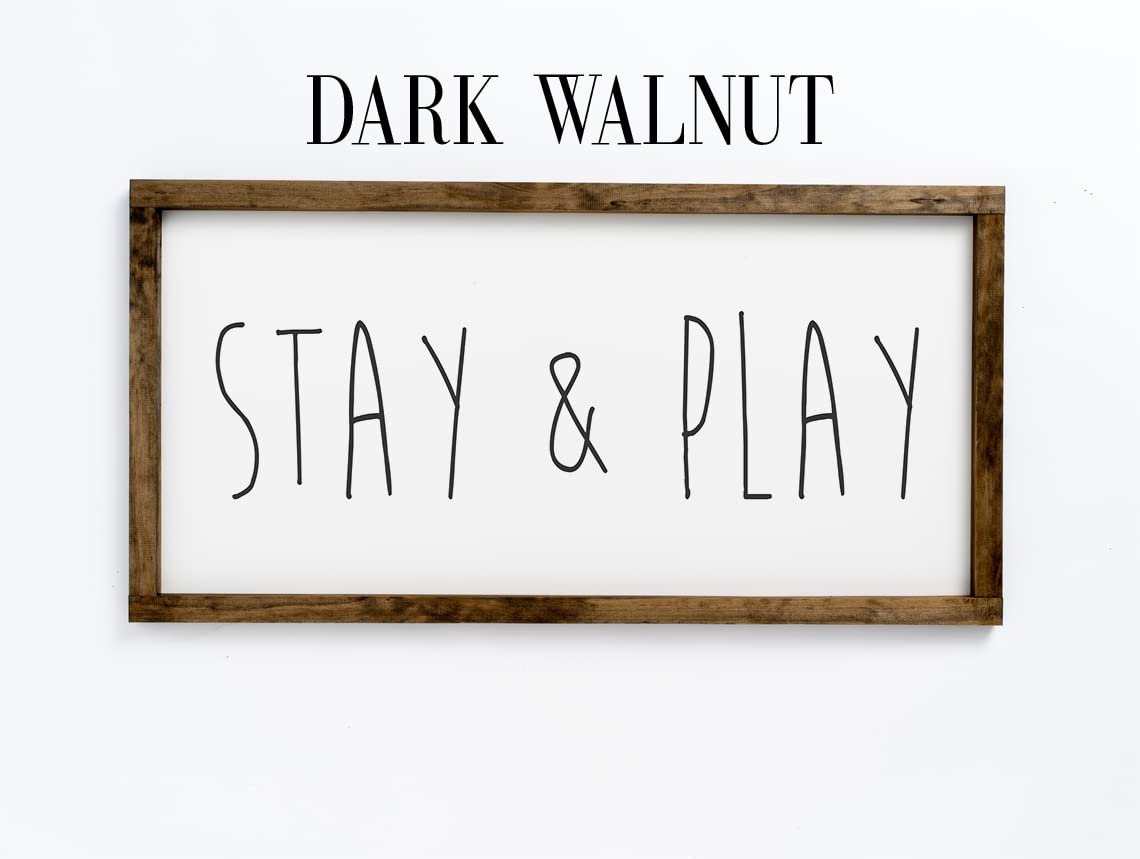 Playroom Wall Decor - Play Sign for Kids' Playroom - Stay and Play Sign - Let's Play Sign - Playroom Wall Art - Playroom Decor Ideas for Fun & Learning | Perfect for Nursery, Daycare & Play Areas