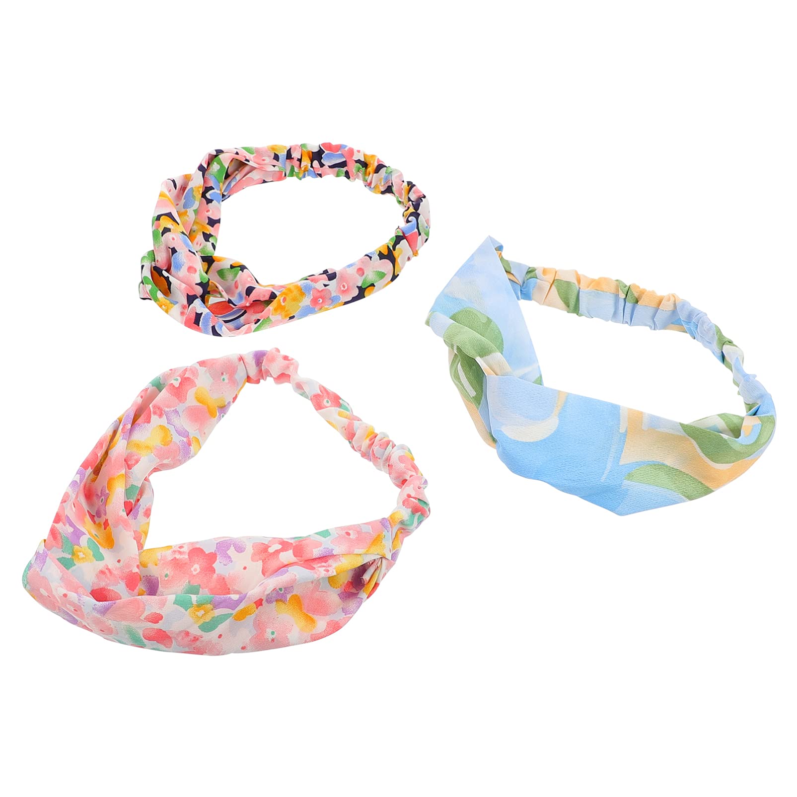 Amosfun 3 Pack Pastel Candy Color Hair Ties for Women - Soft Stretch Yoga Headbands for Girls, Workout, Sports & Everyday Use