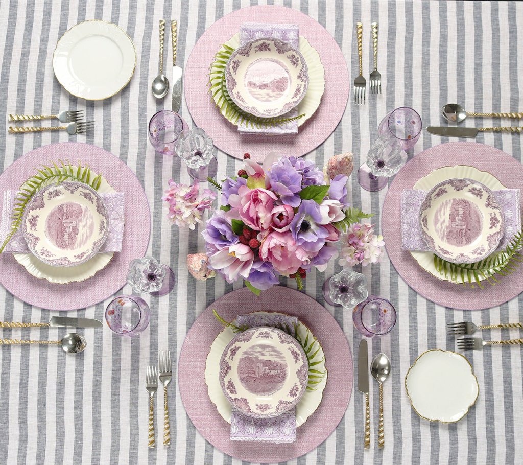 Portofino Waterproof Placemats Set of 4 - Elegant Round Table Mats for Dining, Kitchen, and Outdoor Use - Stain-Resistant & Easy to Clean