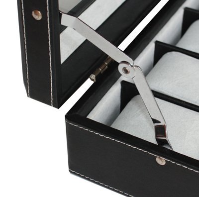 Premium XL Oversized Watch Display Case - Holds Up to 65mm Watches with Glass Top & Large Pillows - Luxury Watch Storage Organizer Box - Perfect for Watch Collectors & Father's Day Gifts - Ideal for Home Display, Jewelry Organization & Watch Protection