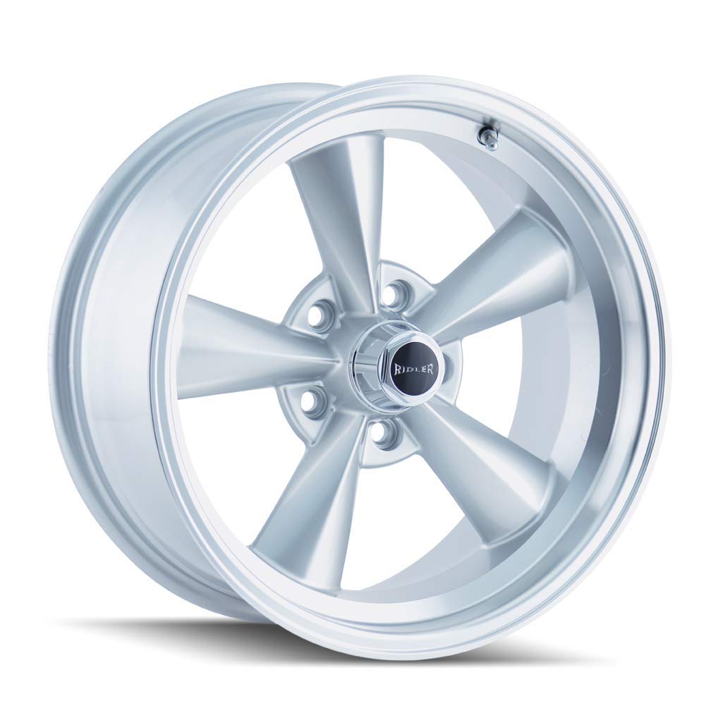 Ridler 675 Silver Alloy Wheel 15x8 Inch 5x114.3mm Bolt Pattern with Machined Lip - Perfect for Custom Car Builds, Truck Upgrades & Off-Road Vehicles