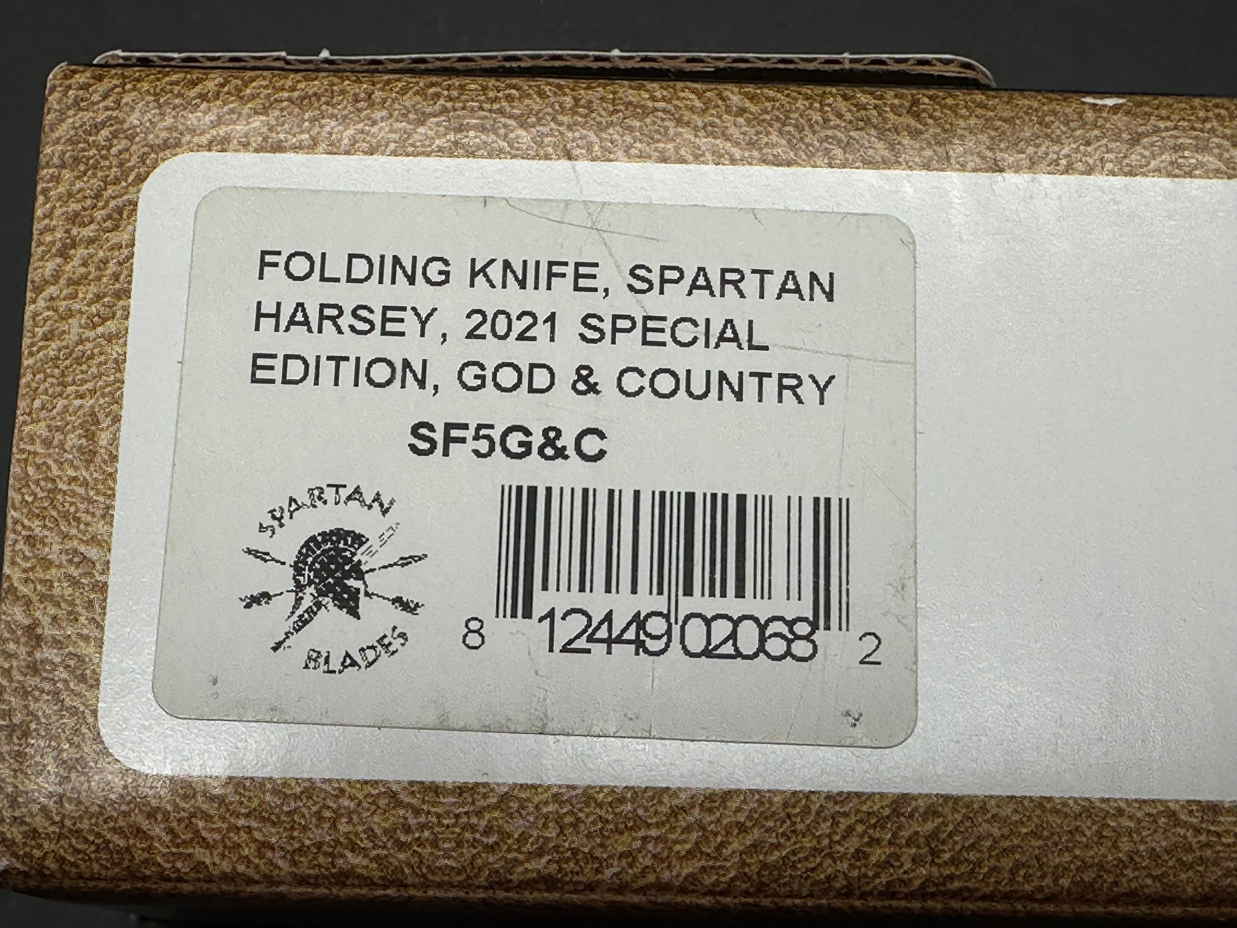 Spartan Blades Harsey Folder Tactical Knife - God & Country Edition | High-Quality EDC Folding Knife for Outdoor, Survival & Everyday Carry