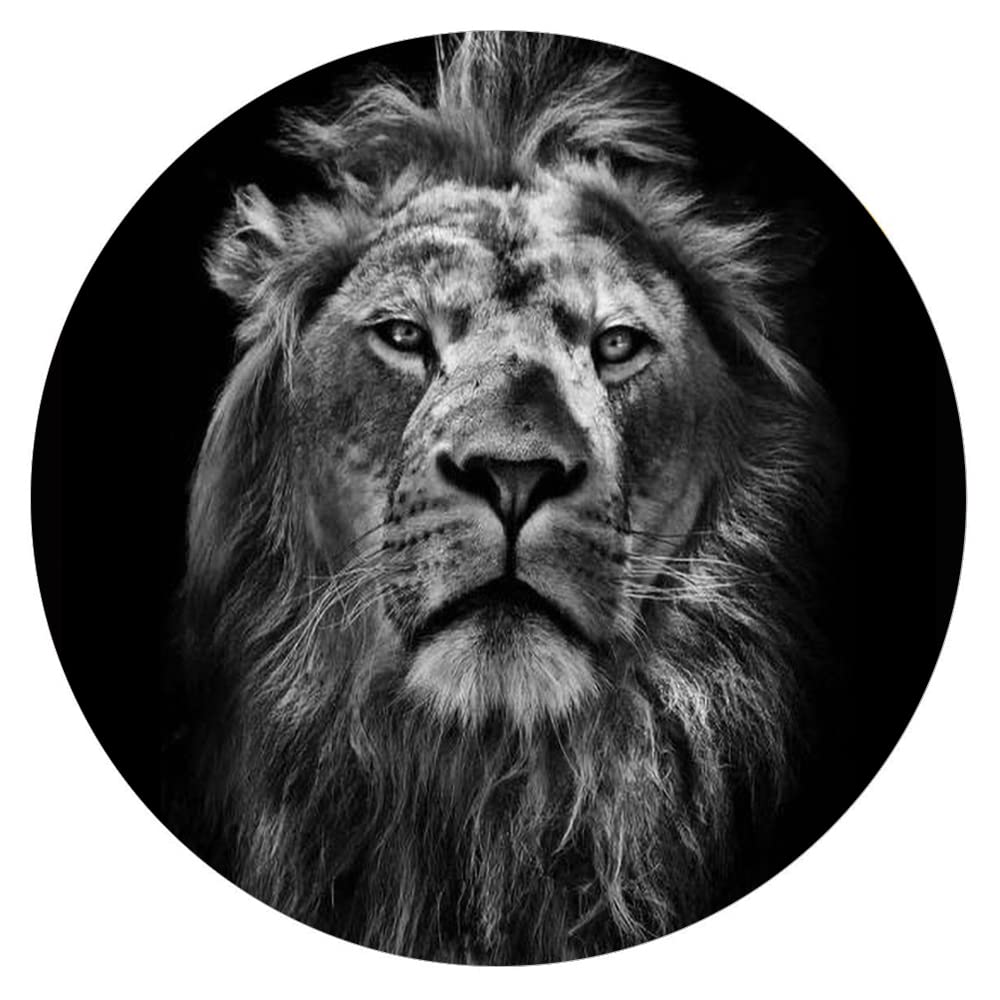 300-Piece Circular Wooden Puzzles - Animals Collection, Black & White Round Jigsaw Puzzles for Adults & Kids | Educational Toys, Stress Relief Games, School Supplies, Parent-Child Activities | Perfect for Home Decor, Classroom Learning & Family Game Night