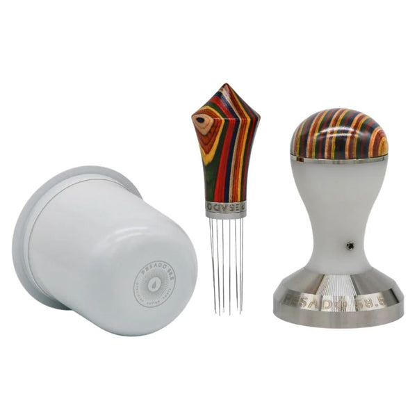 Premium White Rainbow Espresso Bundle - Barista-Grade Coffee Maker Kit for Home & Cafe Use | Perfect for Espresso Lovers & Gift Giving