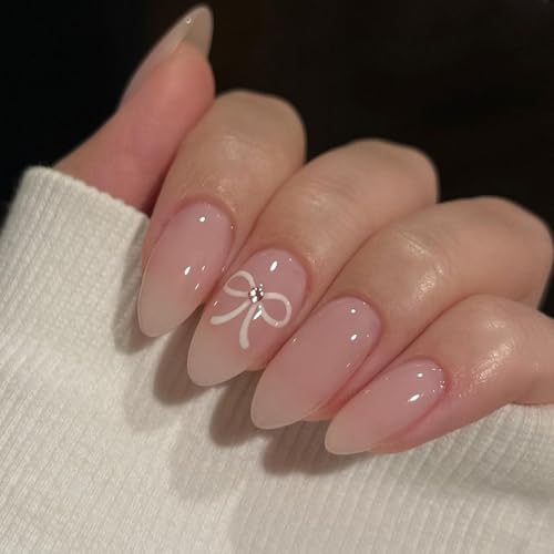 Nude white bow