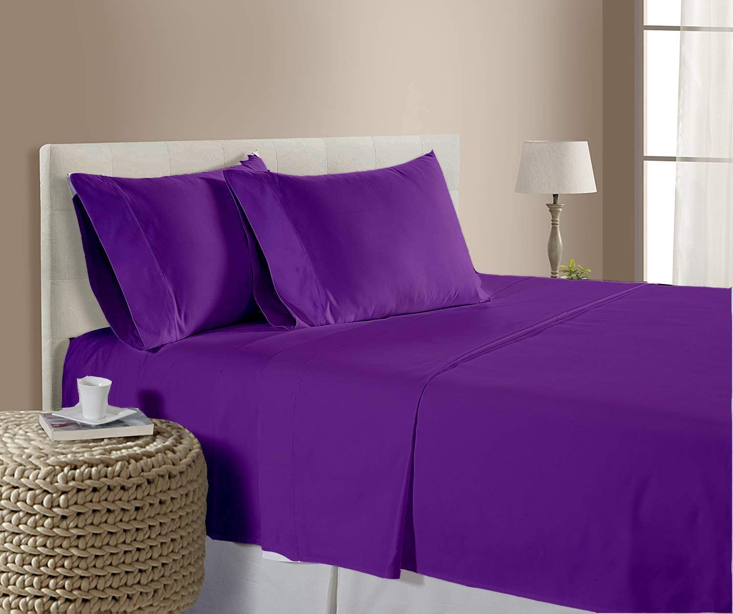 800 Thread Count 100% Long Staple Cotton 4-Piece Bed Sheet Set - Full XL Deep Pocket (Fits Mattress Up to 24