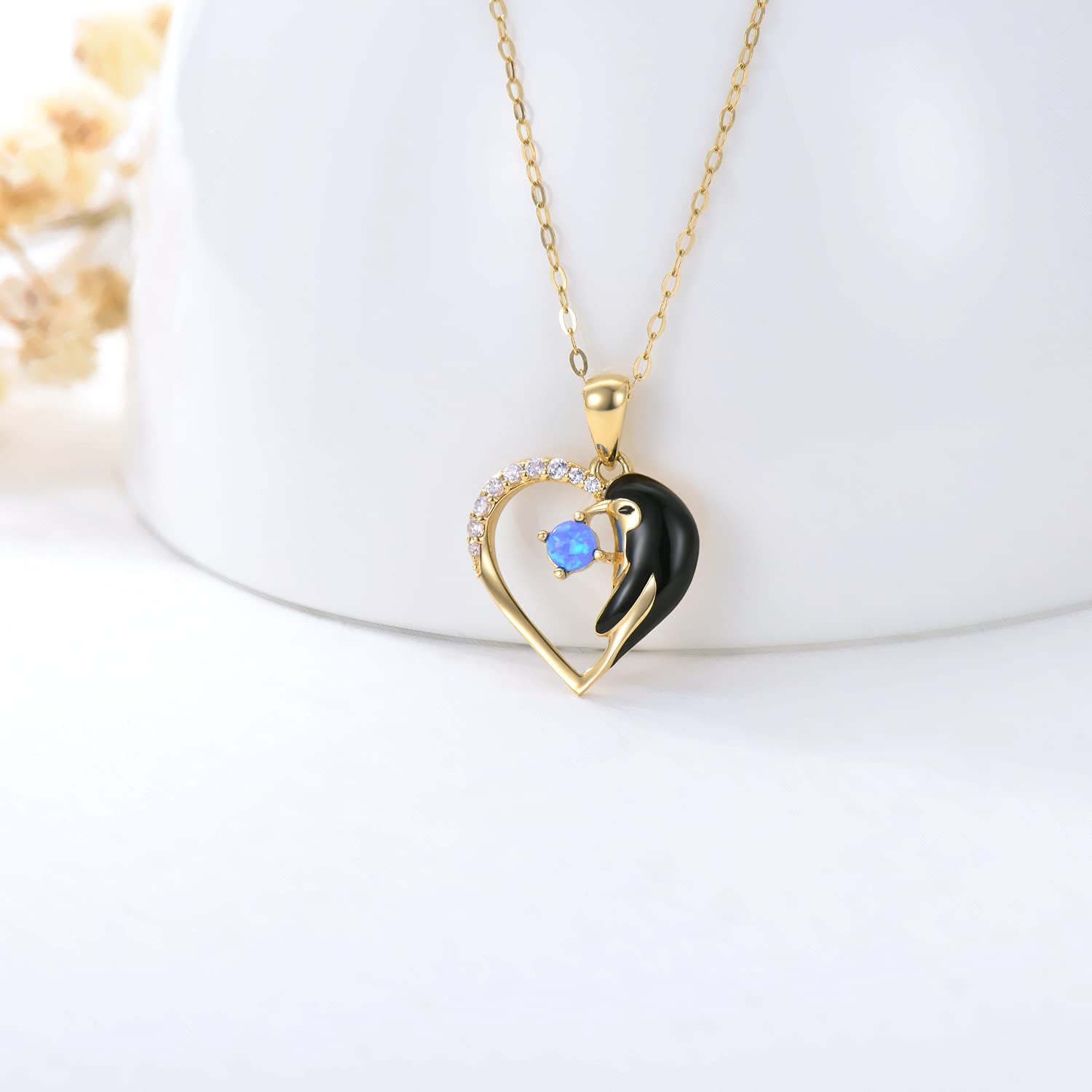 14K Real Gold Animal Pendant Necklace for Women - Bear, Cat, Rabbit, Elephant, Horse Charm Jewelry | Perfect Gift for Mother's Day, Valentine's Day & Christmas | Elegant Everyday Wear & Special Occasions